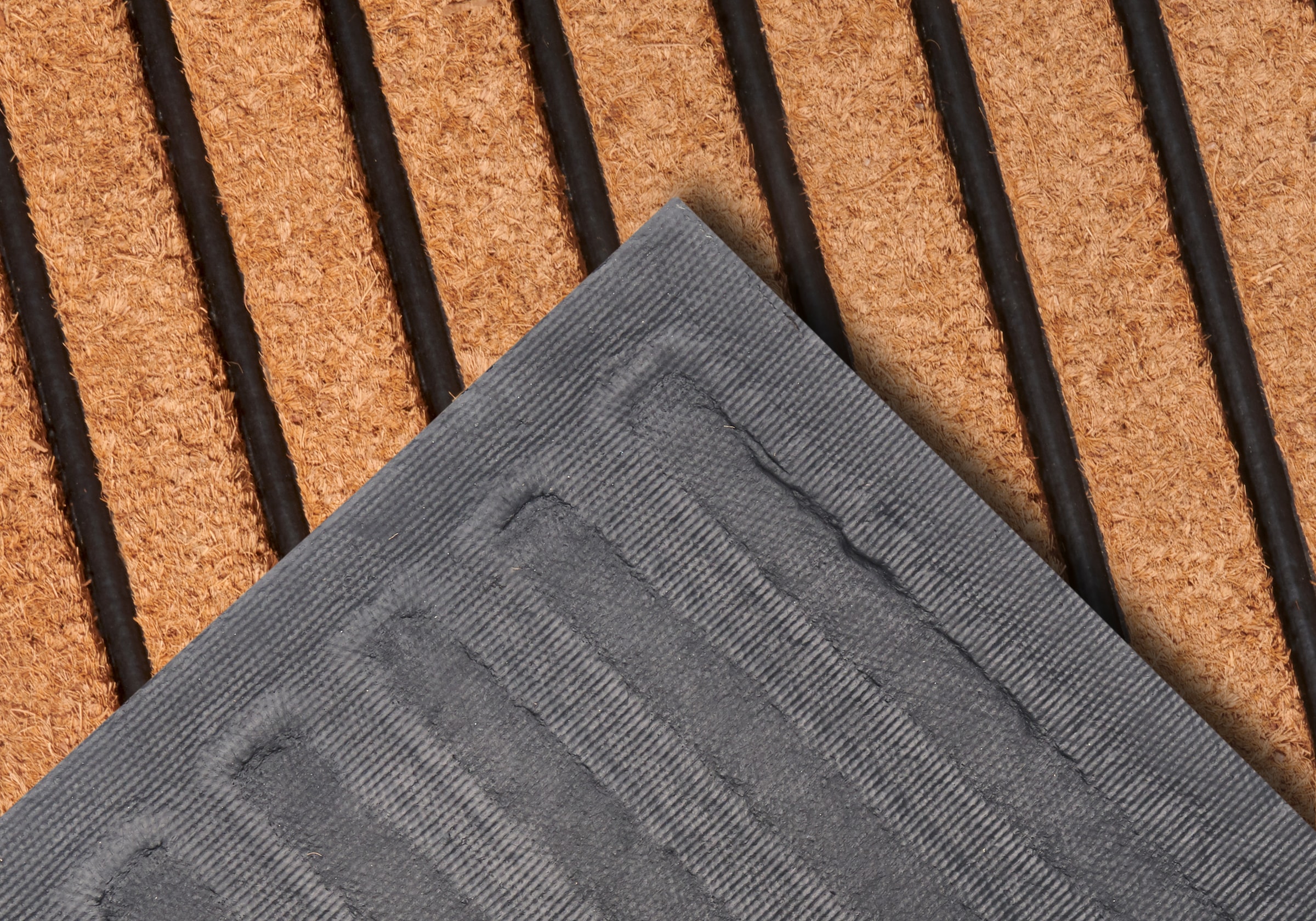 HANSE Home Fussmatte »Mix Mats Gummi Kokos Striped, Türmatte«, rechteckig, 20 mm Höhe, Strapazierfähig, pflegeleicht, robust, wetterfest, UV-beständig