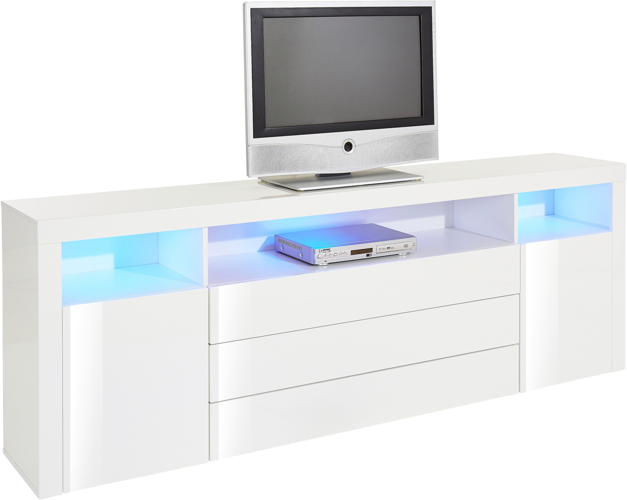 Image of borchardt Möbel Sideboard "Santa Fé, Kommode 200 cm breit" Push-to-open-Funktion, 2 Türen, 3 Schubkästen und 3 offene Fächer