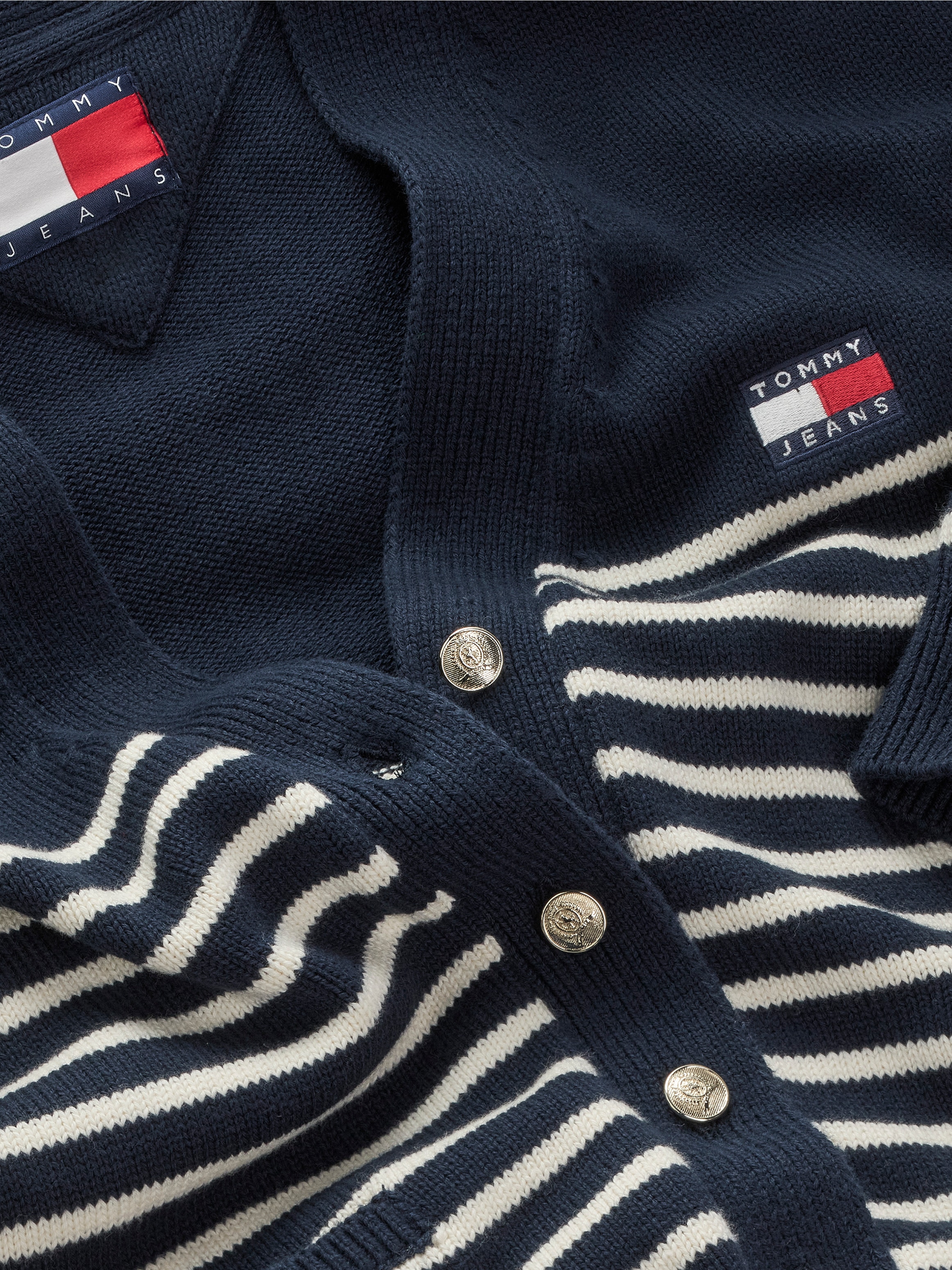 Tommy Jeans Strickjacke »TJW CABLE CARDIGAN«, mit Streifenmuster, Taschen