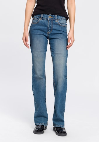 Bootcut-Jeans »Bund mit seitlichem Gummizugeinsatz«, High Waist