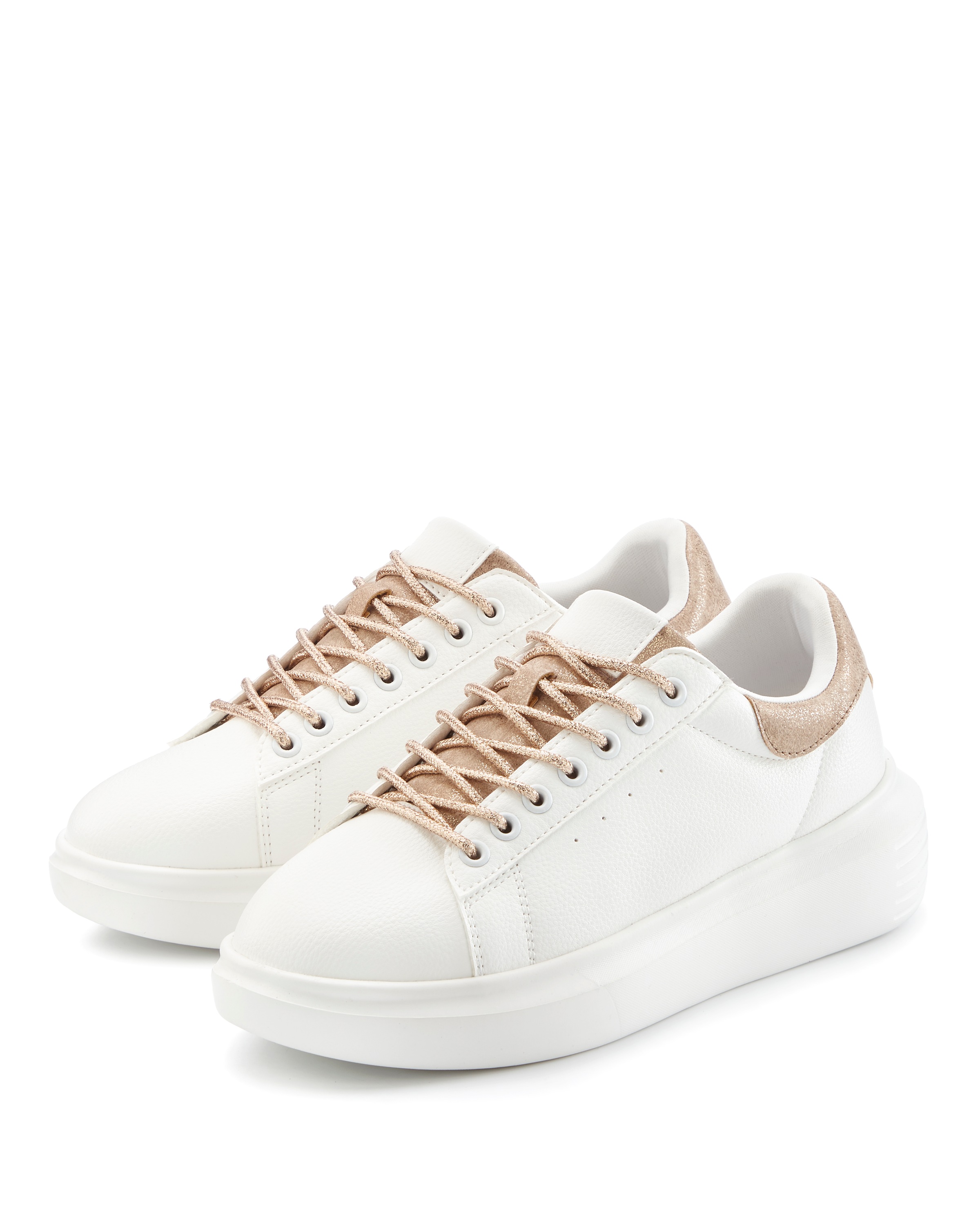 Image of LASCANA Sneaker "Freizeitschuhe, Halbschuhe, Slip-On-Sneaker, Metallicdetails," mit elastischen Schnürbändern & leichter Plateausohle VEGAN