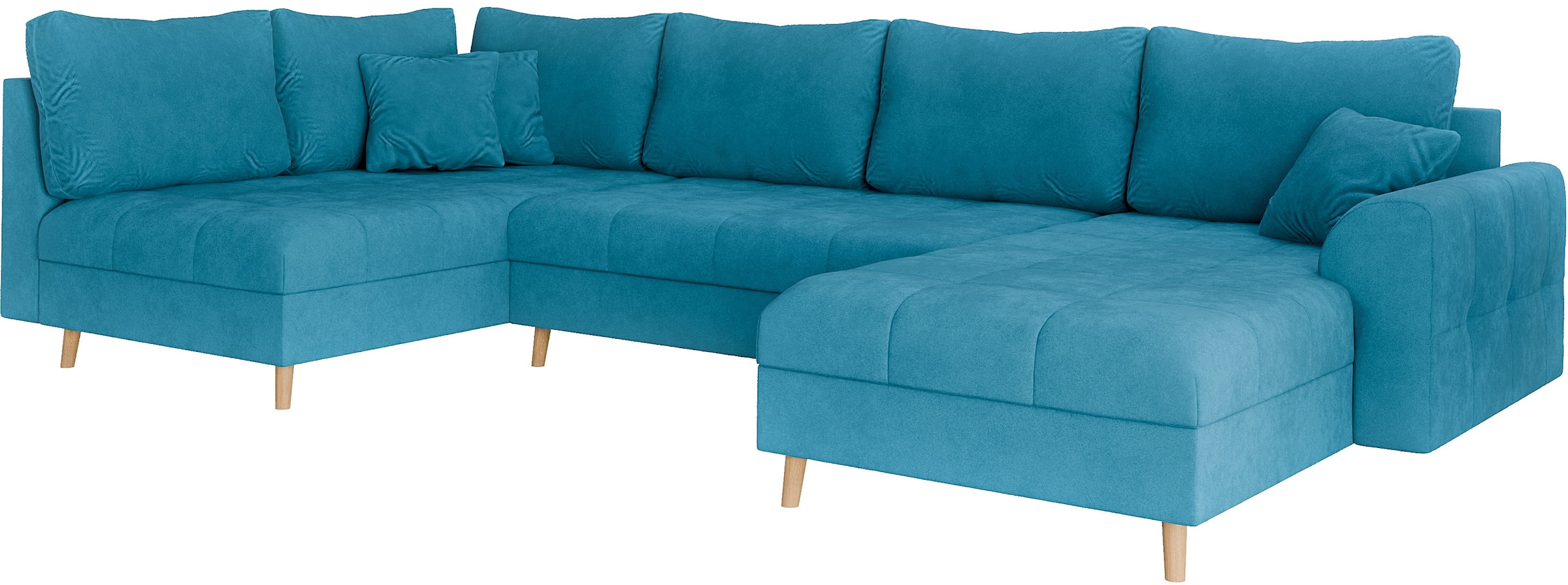 Home affaire Paysage de salon »CHARRE U-Form mit Ottomane, Masse B/T/H: 310/161/81 cm« feine Steppung, lose Rücken- und Zierkissen, auch in Cord und Bouclé