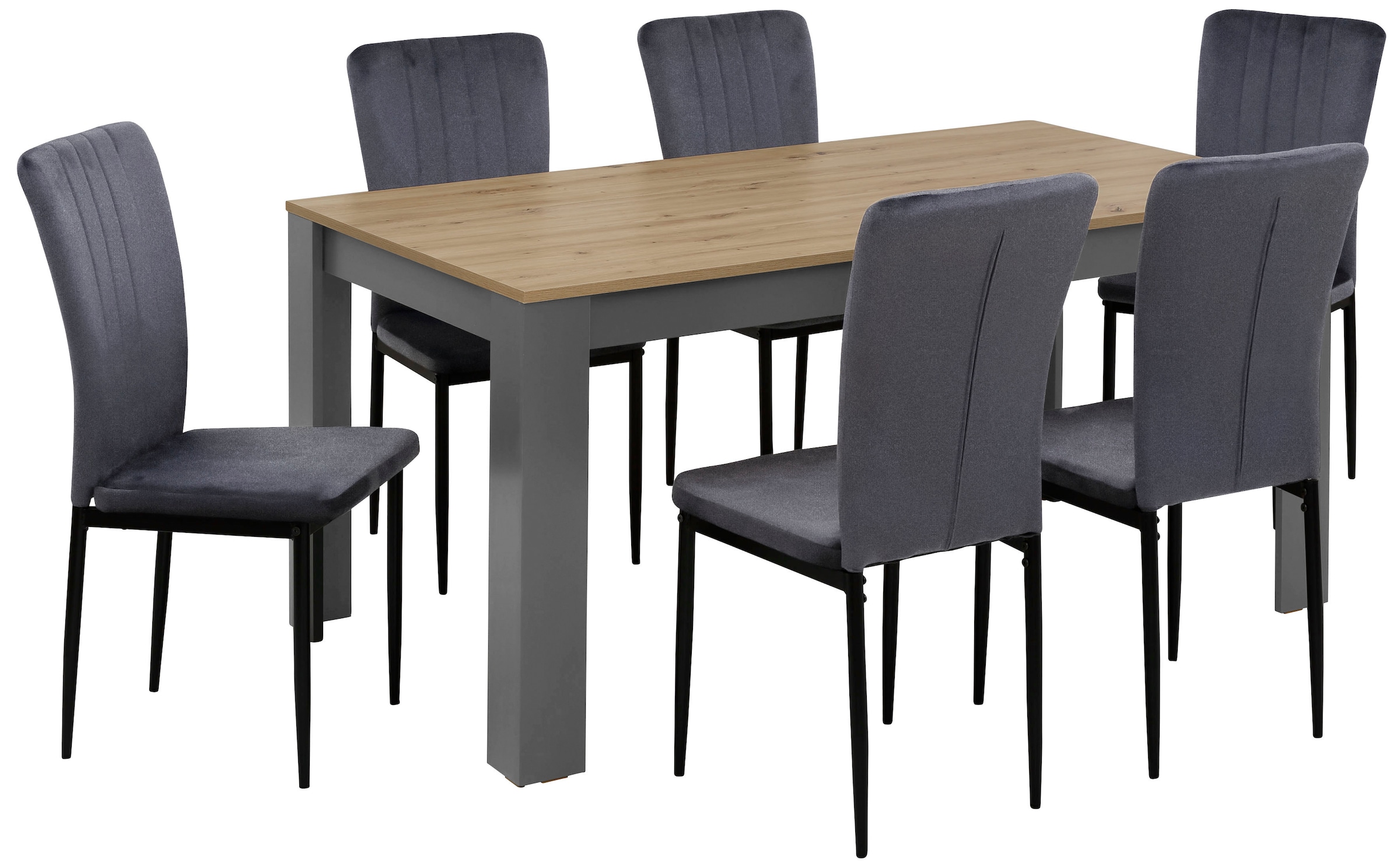 Home affaire Essgruppe »Bergamo Tisch Stühle Speisezimmer Bestseller«, (Set, 7 tlg.), moderne 7-tlg Tischgruppe, Unser Bestpreis