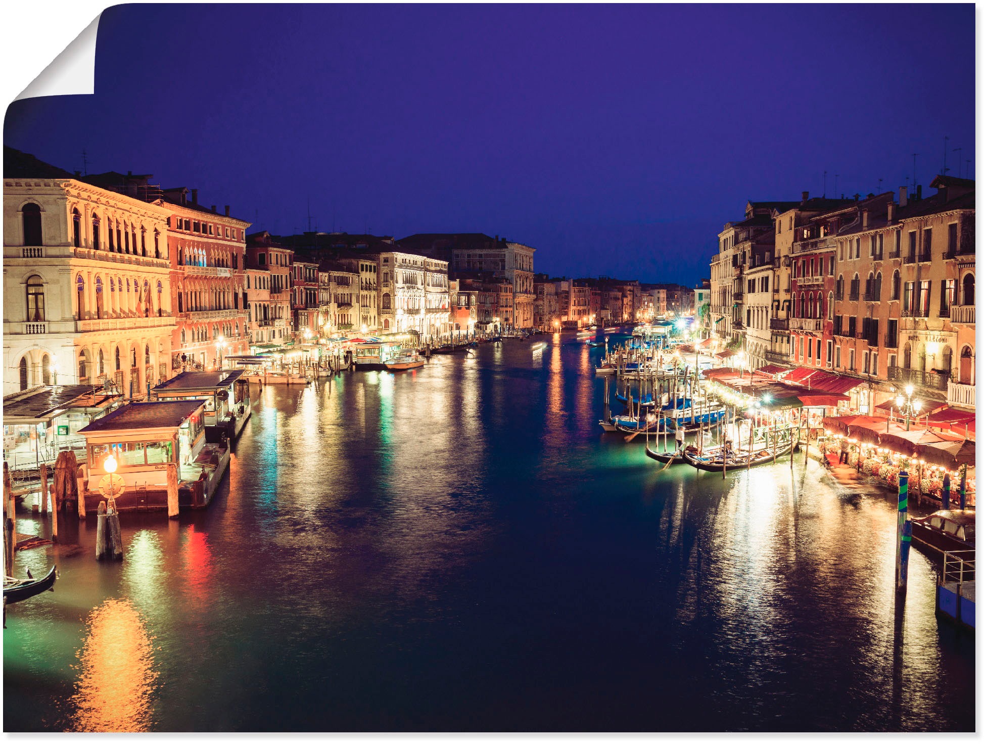 Image of Artland Wandbild »Venedig bei Nacht«, Italien, (1 St.), in vielen Grössen & Produktarten - Alubild / Outdoorbild für den Aussenbereich, Leinwandbild, Poster, Wandaufkleber / Wandtattoo auch für Badezimmer geeignet bei Ackermann Versand Schweiz