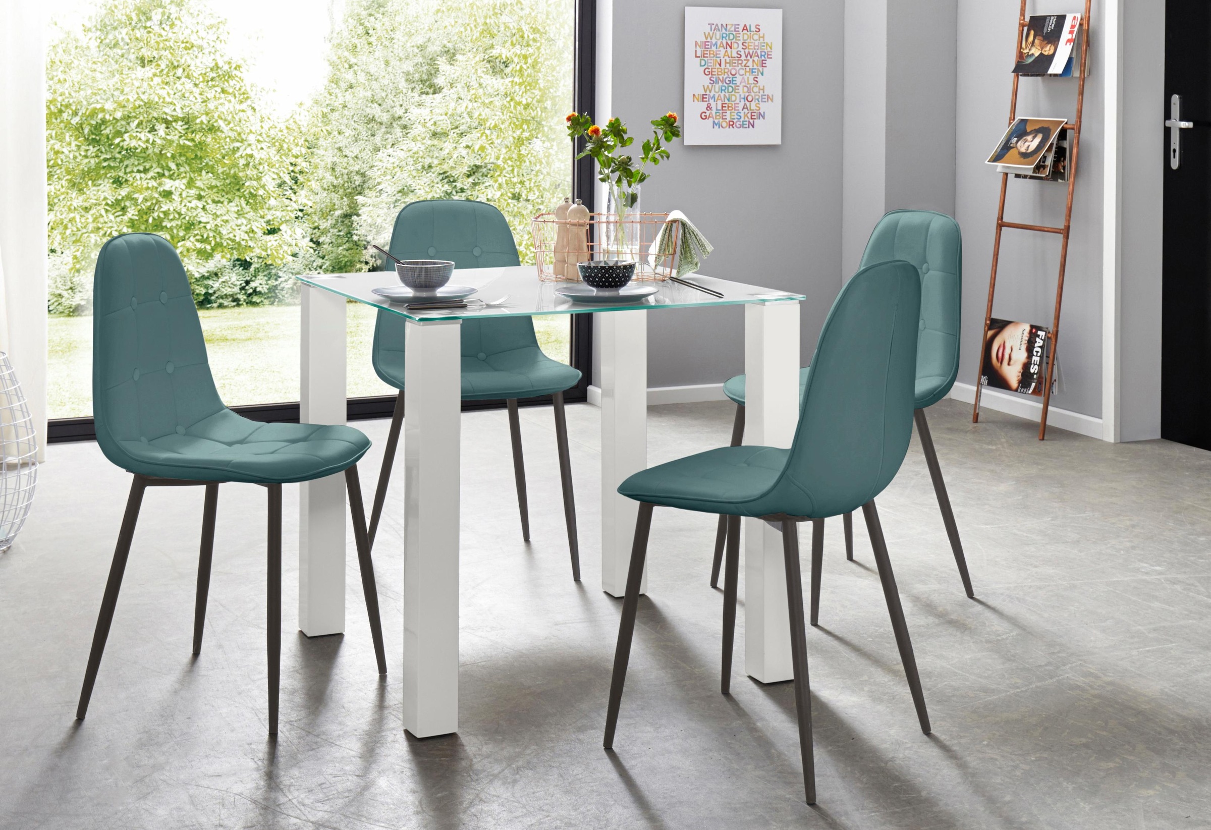 Image of GOODproduct Essgruppe Set, 5 Stk. tlg. mit Glastisch, Breite 80 cm