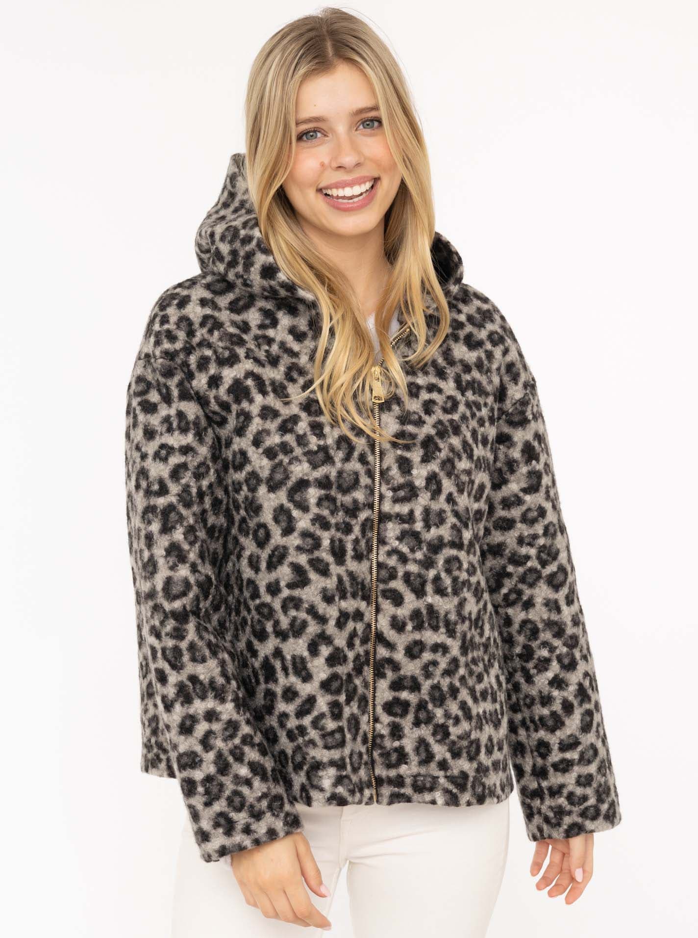 Image of Zwillingsherz Kurzjacke ""Fur"" Kapuze, Reissverschluss, Seitliche Taschen