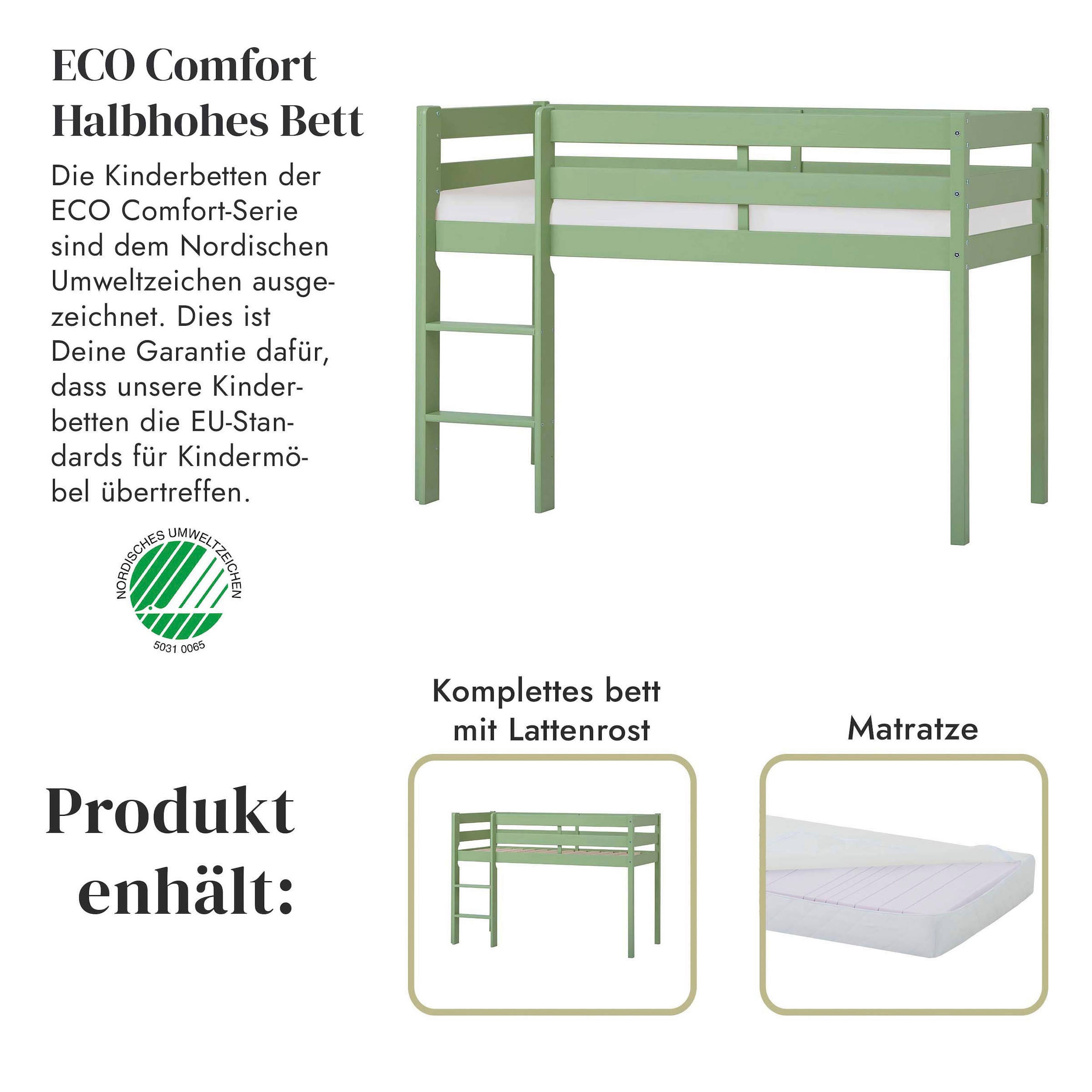 Hoppekids Spielbett »ECO COMFORT, Hochbett, in 2 Einzelbetten teilbar«, Höhe 72cm, Farbe & Grösse & Matratze