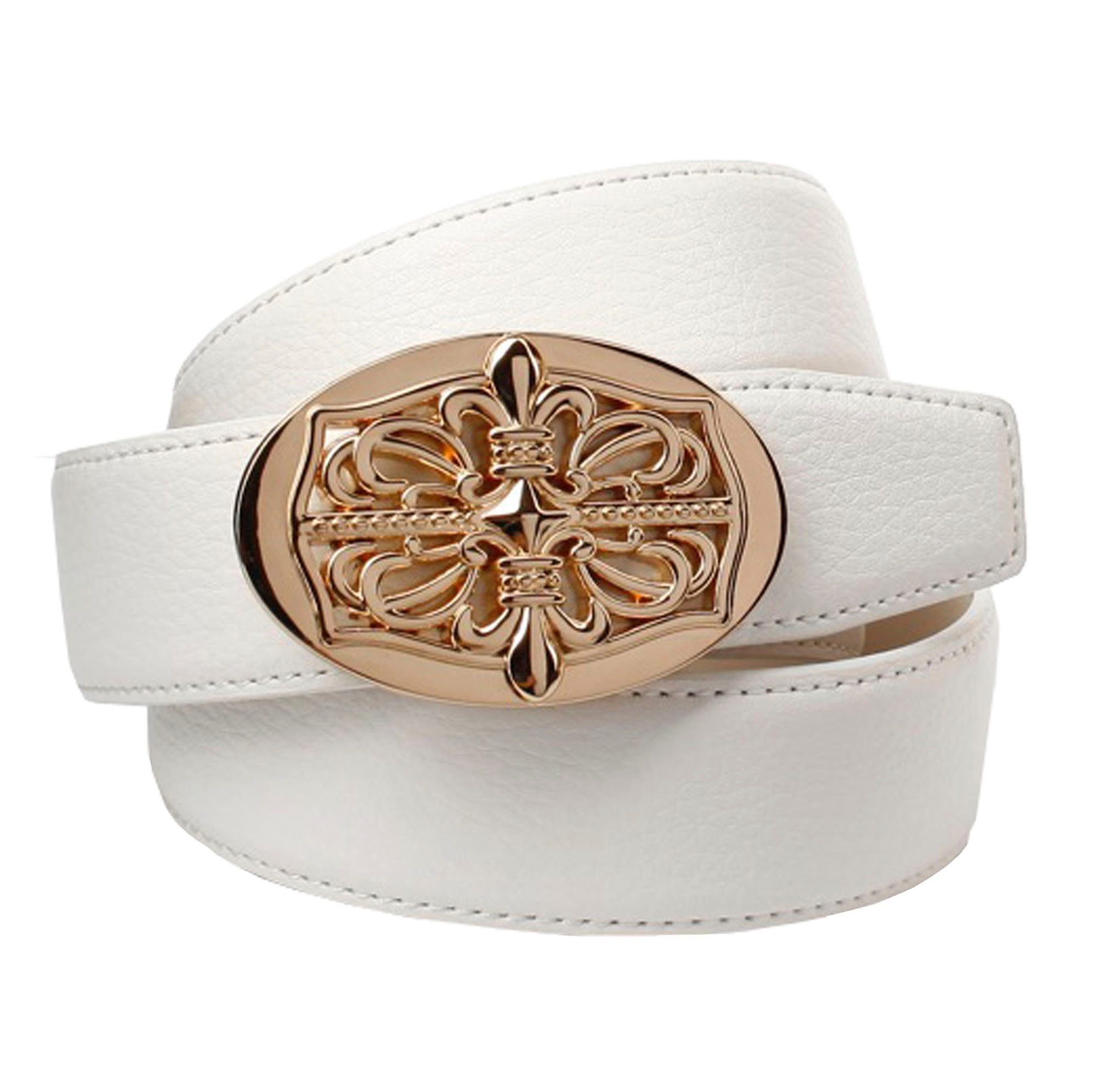 Image of Anthoni Crown Ledergürtel, Stilvoller Gürtel in weiss und mit Unterführung bei Ackermann Versand Schweiz