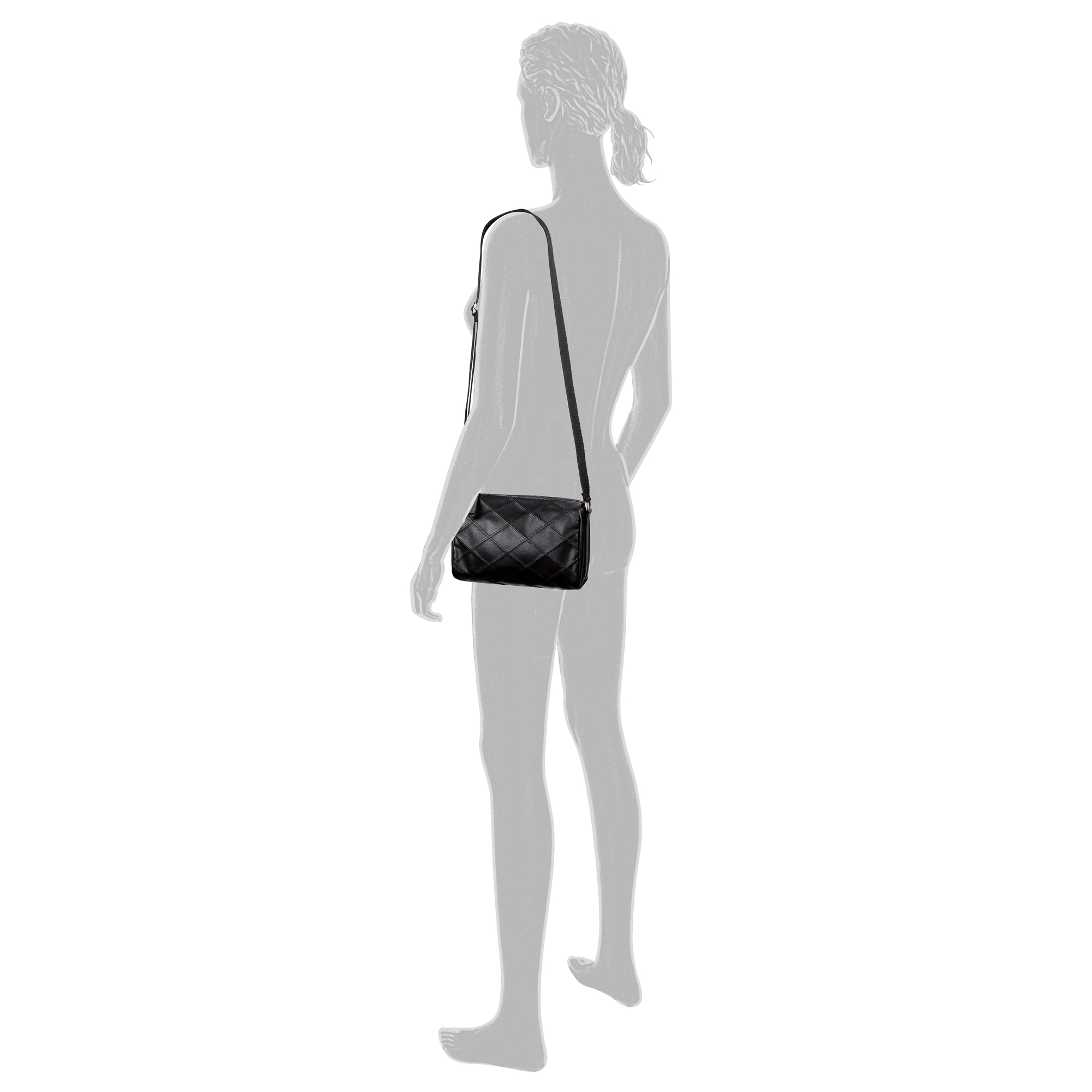 TOM TAILOR Sac à bandoulière »Skylar« similicuir matelassé concave, fine bande tissée et éléments réfléchissants