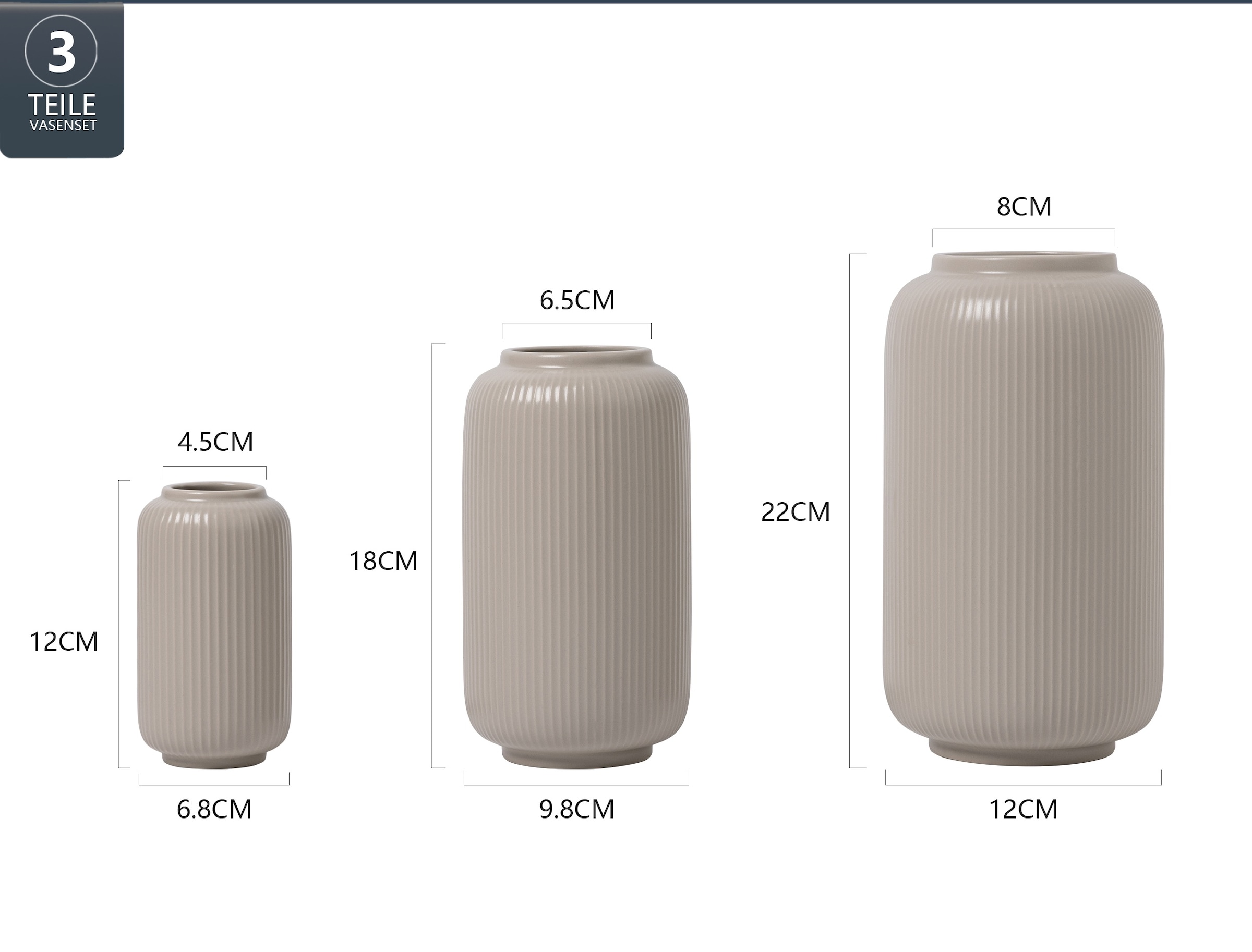 GOODproduct Tischvase »Ylvii, innen vollständig glasiert und wasserundurchlässig« Vasen aus Keramik, uni matt oder mit glänzender, Effektglasur