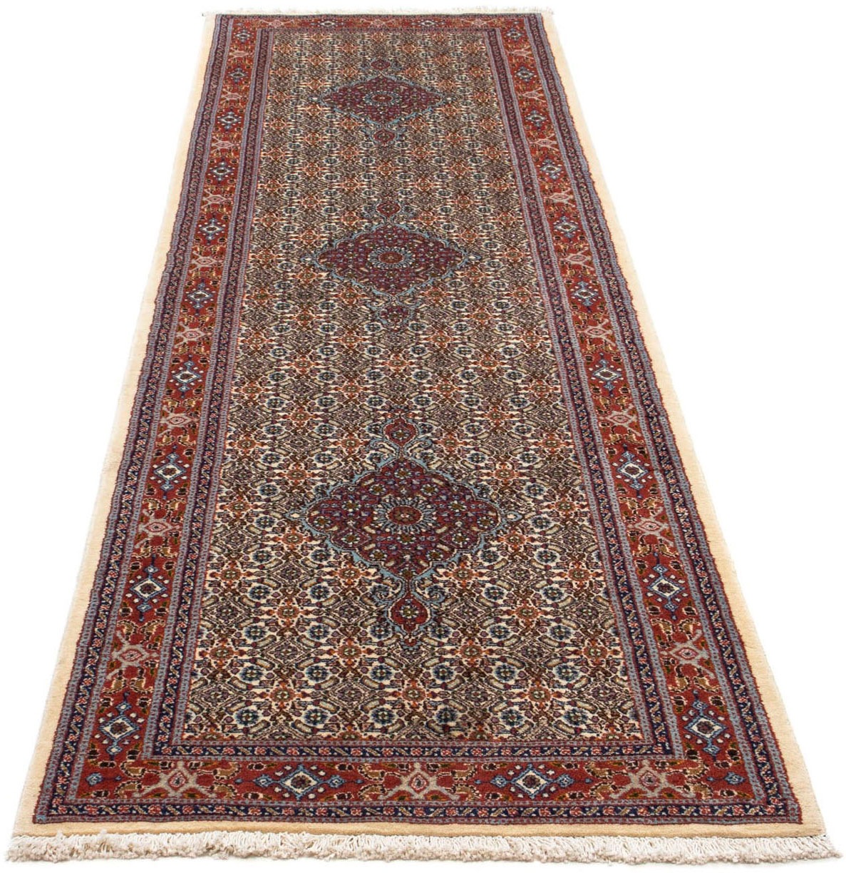 Image of morgenland Hochflor-Läufer »Moud Medaillon Beige 292 x 83 cm«, rechteckig, 1 mm Höhe, Unikat mit Zertifikat bei Ackermann Versand Schweiz