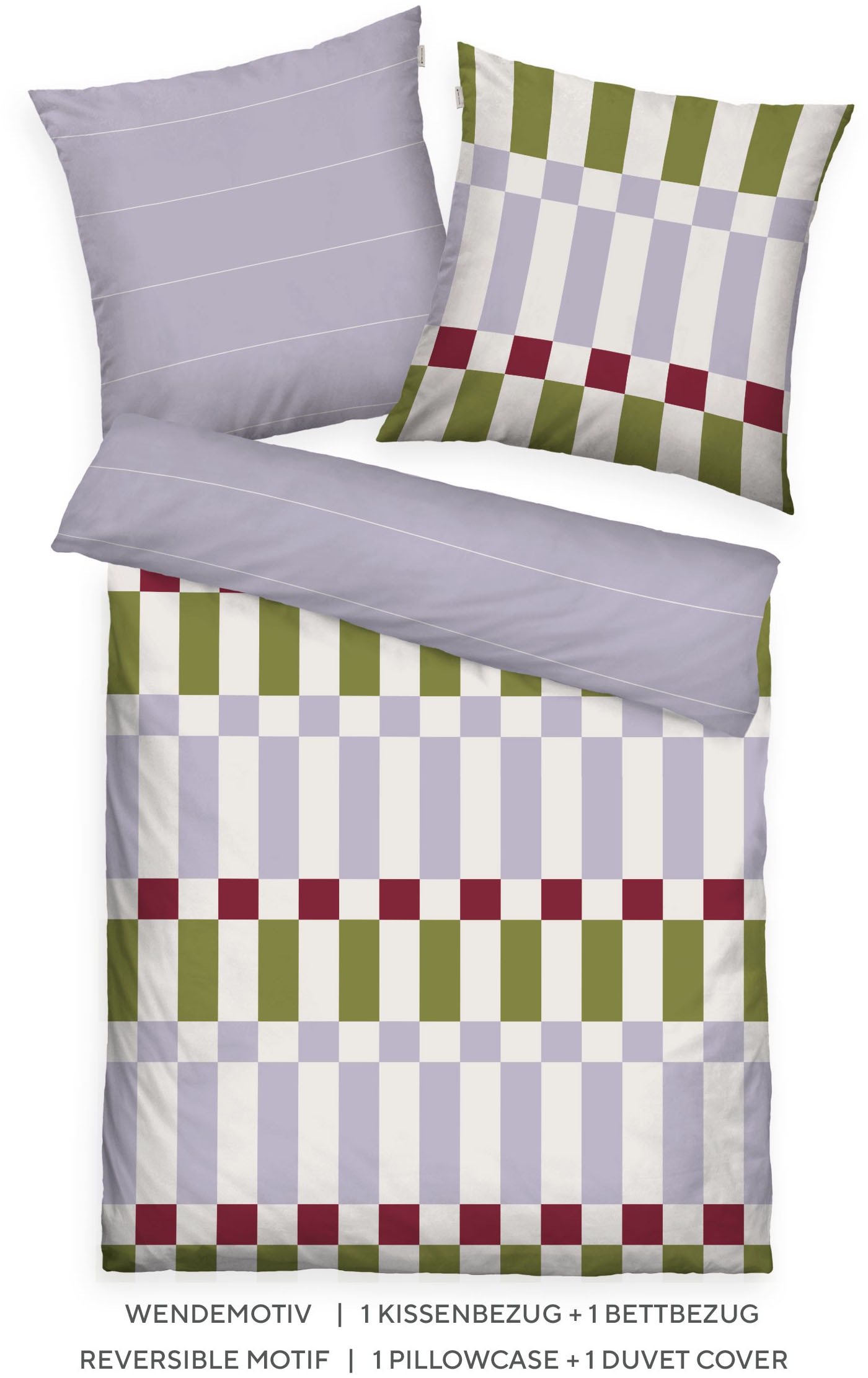 TOM TAILOR HOME Linge de lit réversible »BOLD CHECK in Gr. 135x200cm oder 155x220cm« 2 cuis new bedroom, étiquette tissée