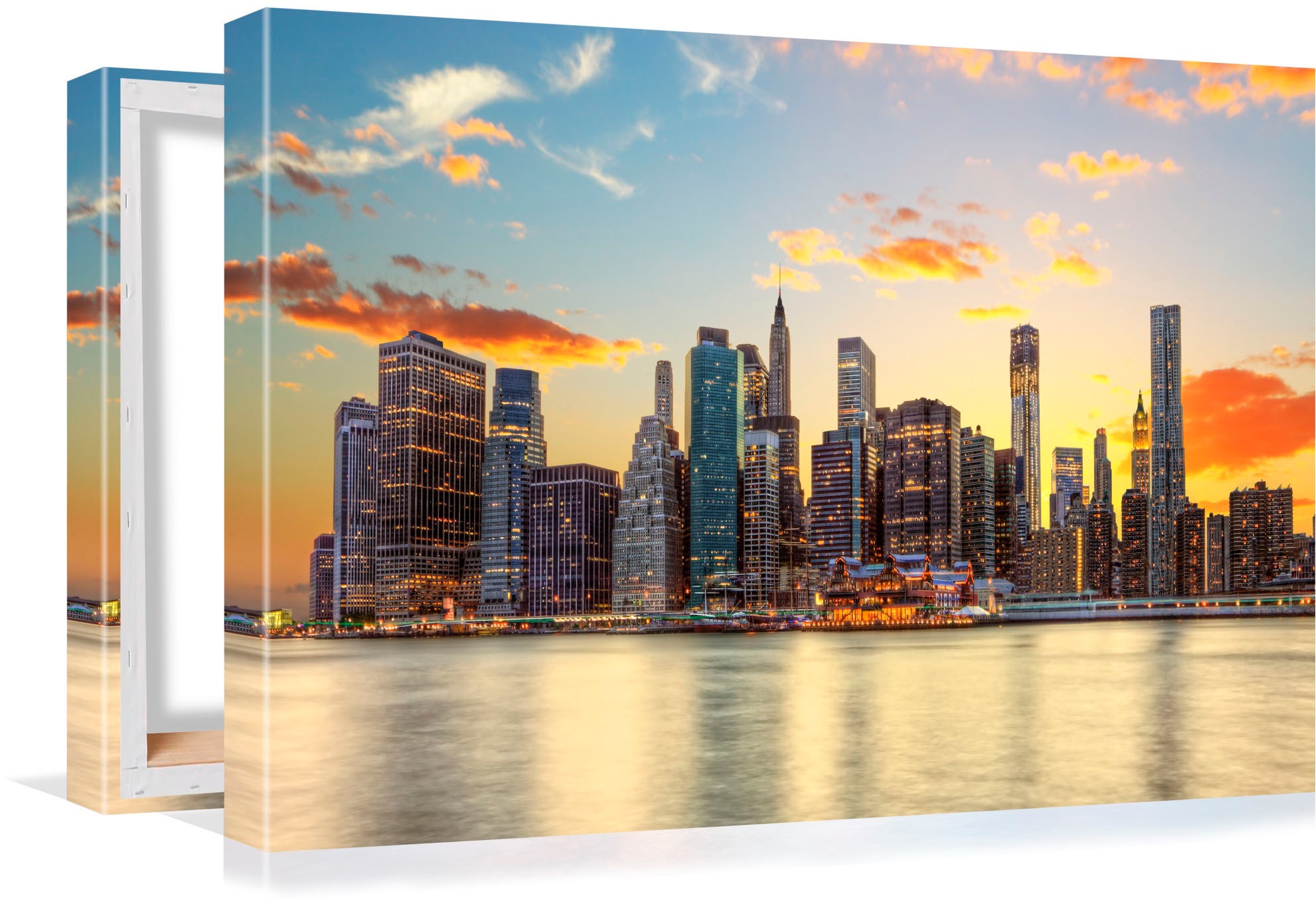 Image of Conni Oberkircher´s Bild »Big City 3 - Sunset - Grosssstadt - Sonnenuntergang«, Skyline, Metropole, Fluss bei Ackermann Versand Schweiz