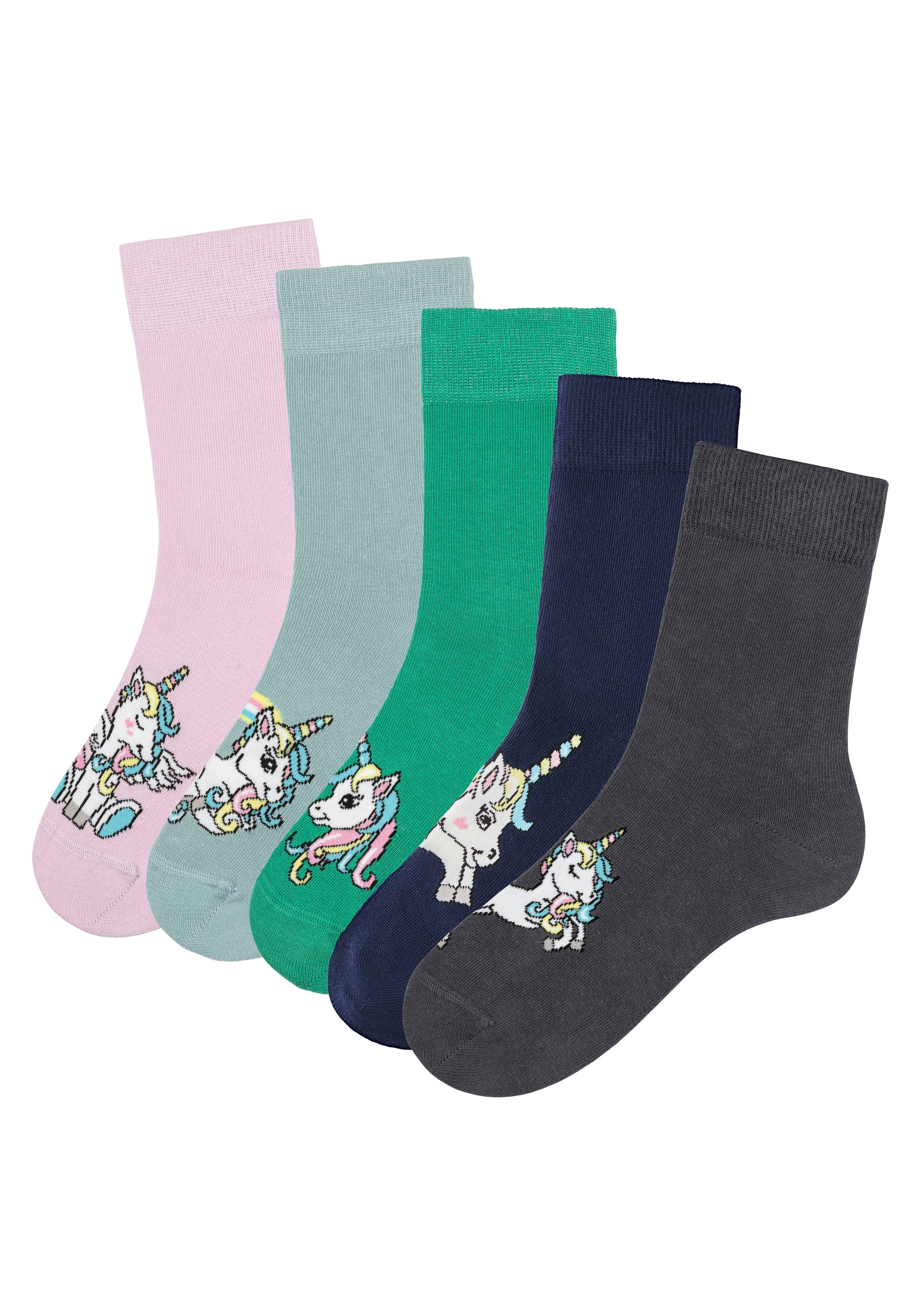 Image of H.I.S Socken, (Packung), mit verschiedenen Einhorn Motiven bei Ackermann Versand Schweiz