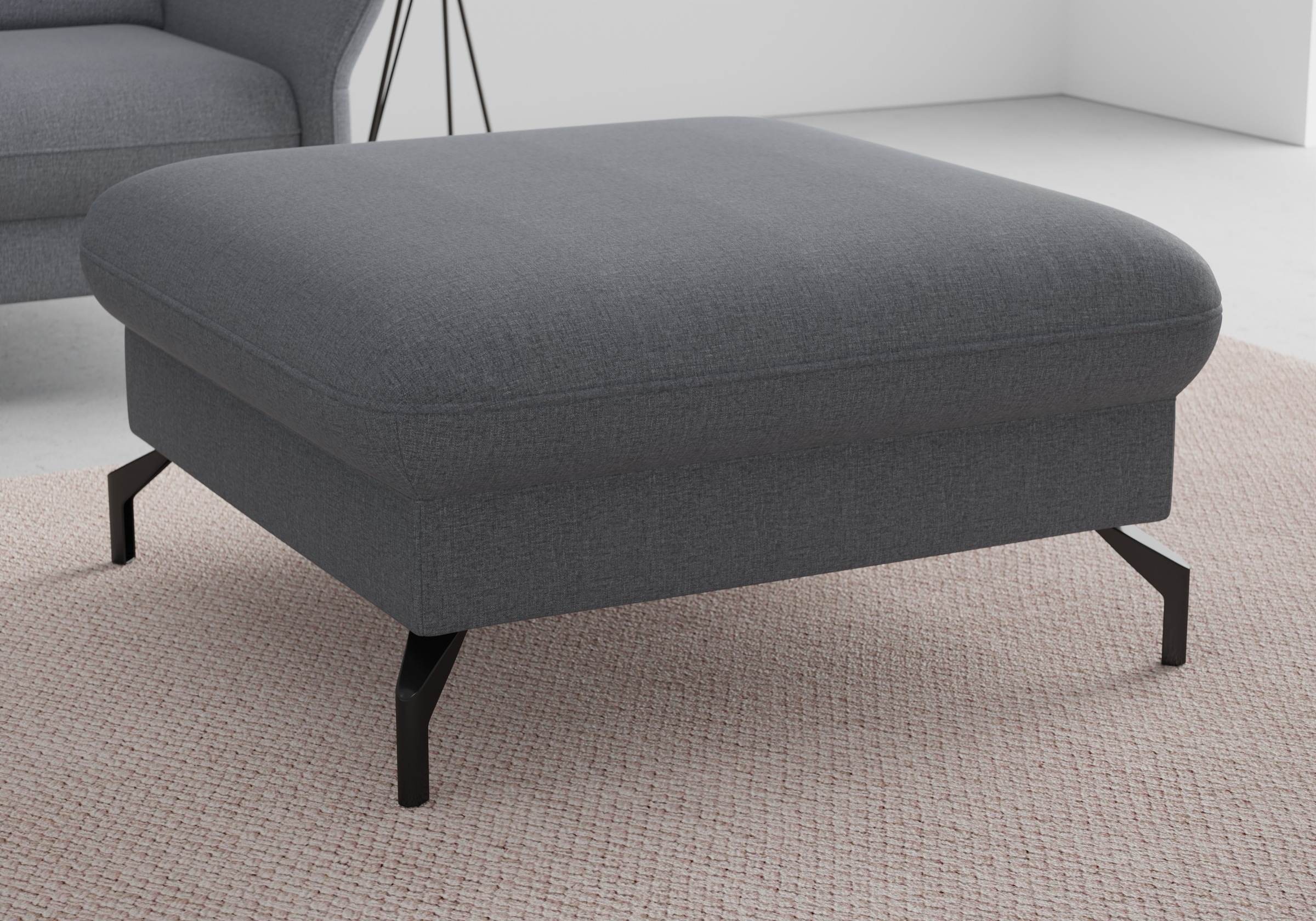 Image of sit&more Hocker "Fashion" inklusive Federkern, mit hochwertigen, schwarzen Metallfüssen