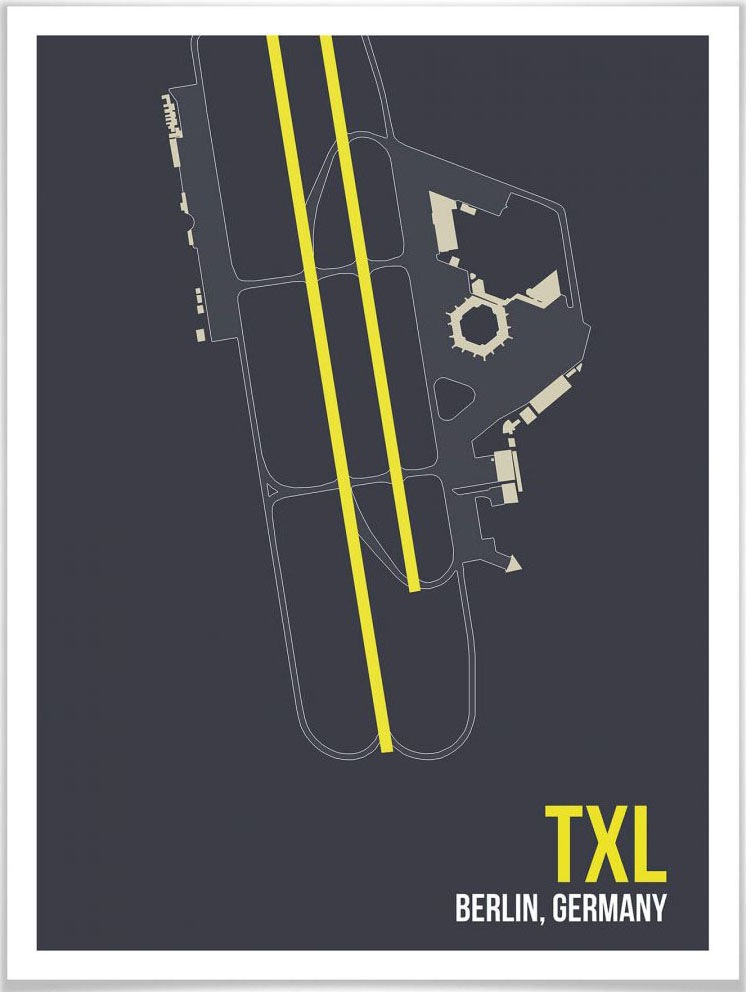 Image of Wall-Art Poster »Wandbild TXL Grundriss Berlin«, Grundriss, (1 St.), Poster, Wandbild, Bild, Wandposter bei Ackermann Versand Schweiz
