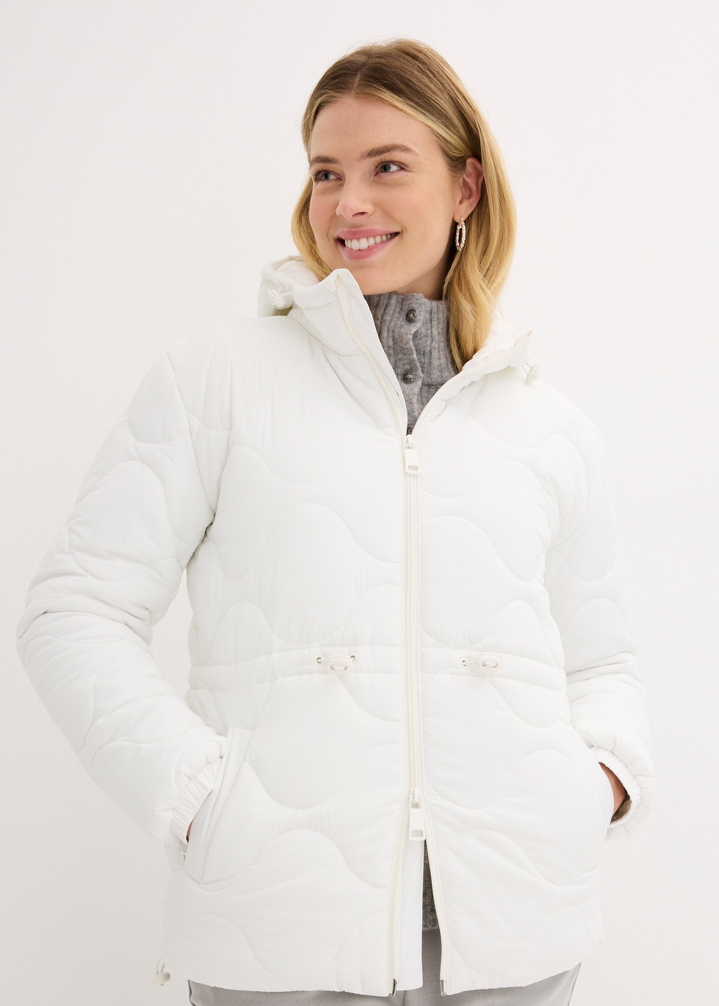 Image of bonprix Steppjacke "Steppjacke" mit Kapuze Casual Stil, Kurzparka mit Taillen-Kordelzug, hochwertige Steppung