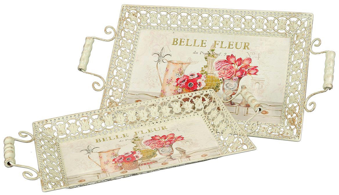 Image of Ambiente Haus Tablett »Fleur-Tablett 2er Set«, (1 tlg.) bei Ackermann Versand Schweiz