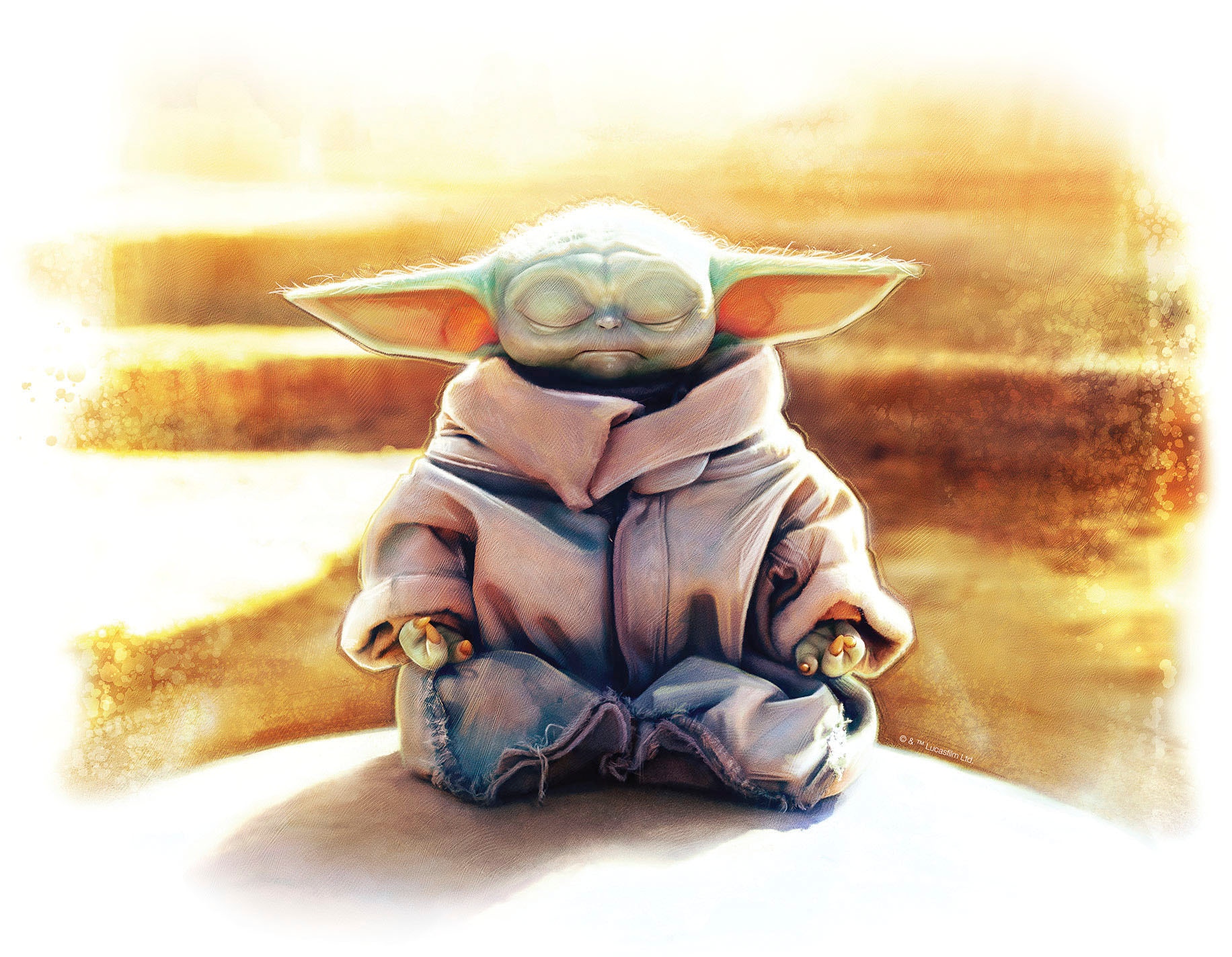 Komar Leinwandbild »The Mandalorian Grogu Meditation King - Grösse 40 x 30 cm«, Disney, (1 St., 40 x 30 cm (Breite x Höhe), Keilrahmenbild mit Echtholzrahmen, Kinderzimmer