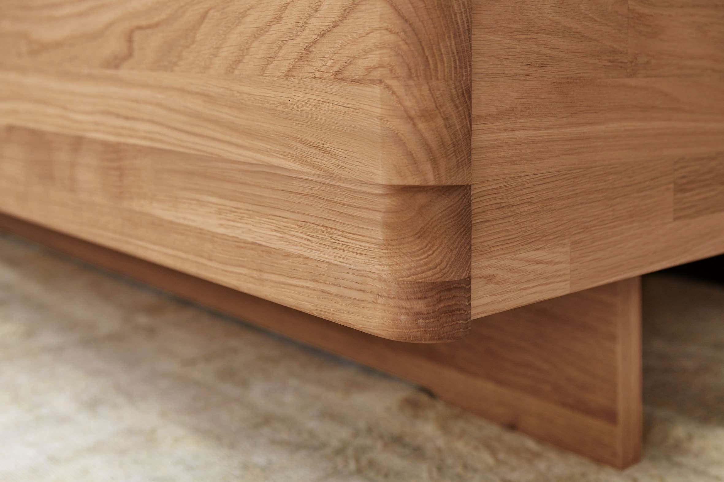 WIEMANN Lit en bois »Cardiff, Bettgestell, Bettrahmen, teilmassiv, mit Polsterkopfteil« Belastbarkeit 110/220 Kg, 4-fache höhenverstellbar, MADE IN GERMANY,  Fussteil aus Massivholz, verschiedene Grössen