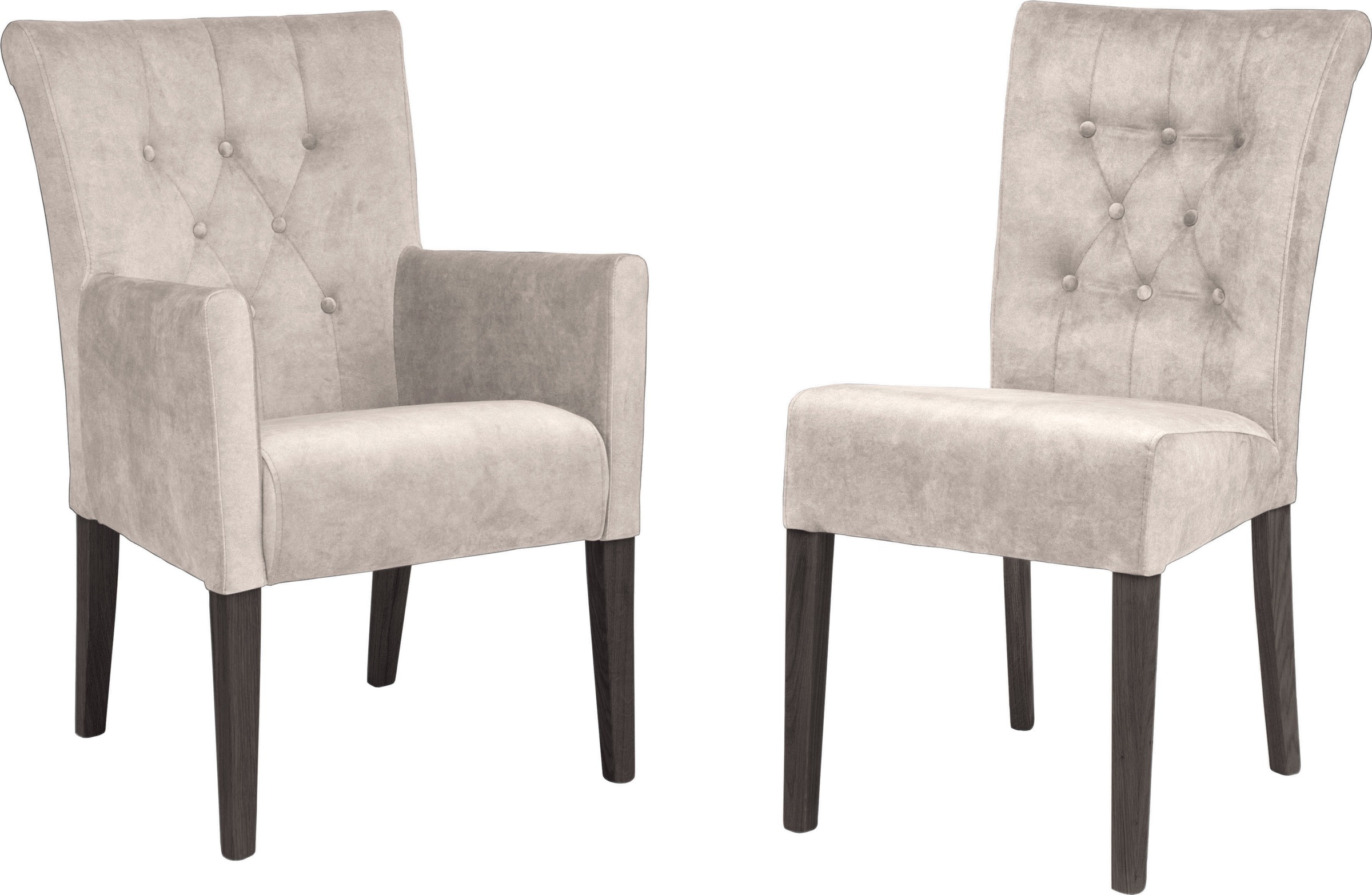 Home affaire Esszimmerstuhl »Queen BESTSELLER«, (Set), 2 St., Samtvelours, Polsterstuhl mit Knopfheftung, 2er, 4er oder 6er Set