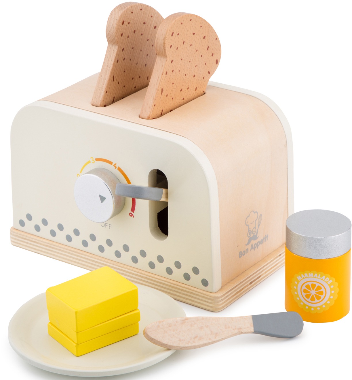 Image of New Classic Toys® Kinder-Toaster »Bon Appetit - Toaster mit Zubehör, Creme« bei Ackermann Versand Schweiz