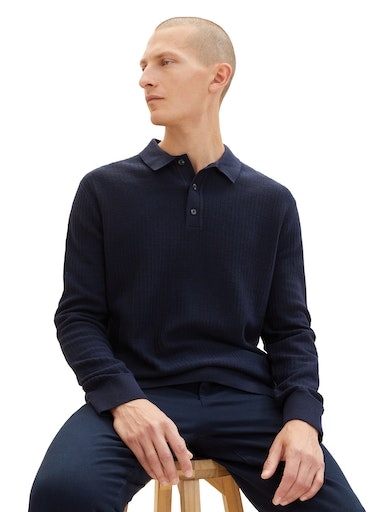 TOM TAILOR Polokragenpullover, mit kurzer Knopfleise am Polokragen