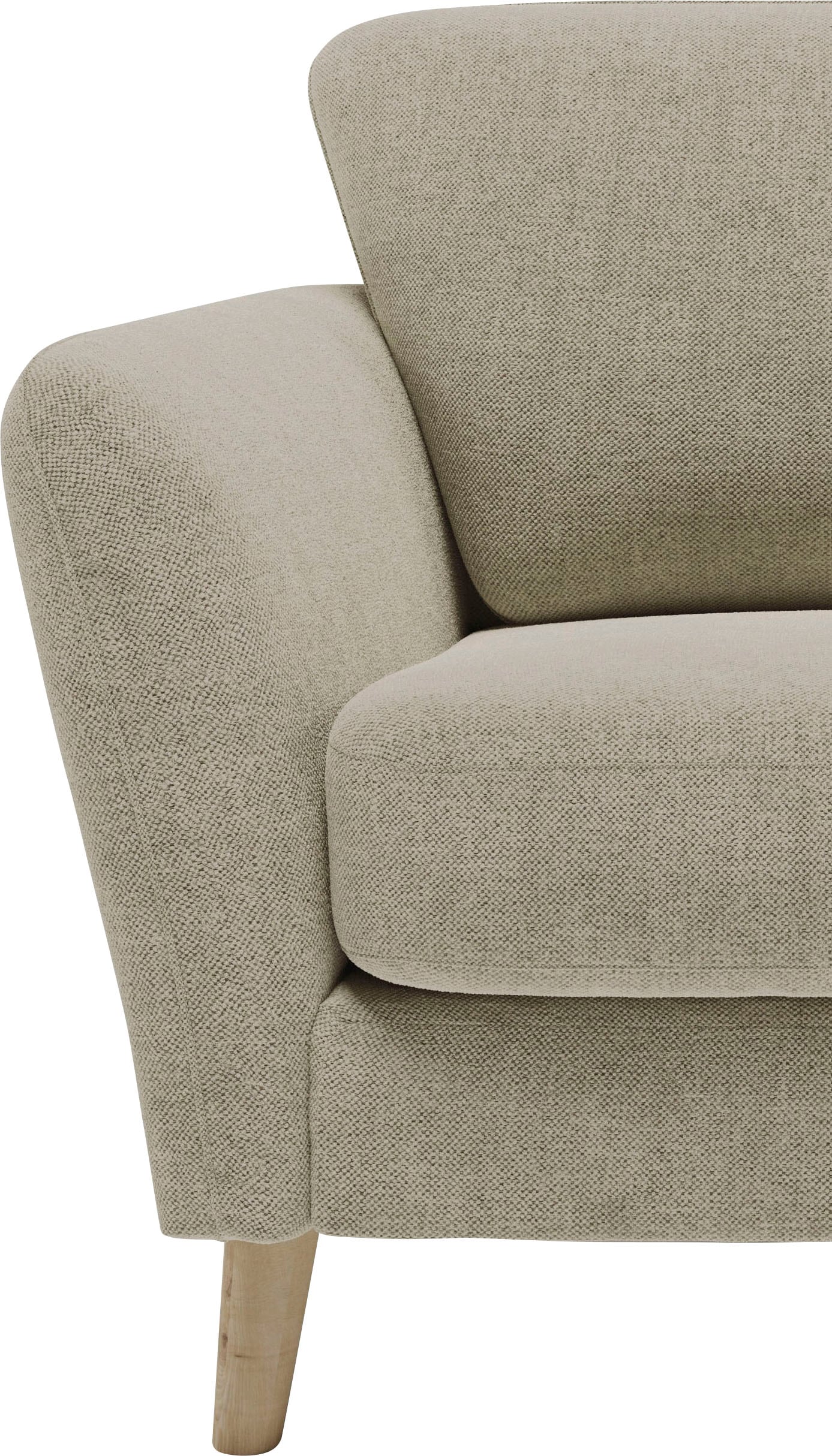 Home affaire Ecksofa »MARSEILLE 278/202 cm, L-Form, Ottom. rechts/links, verschiedene Bezüge«, Massivholzbeine Eiche, Landhausstil, Wellenunterfederung
