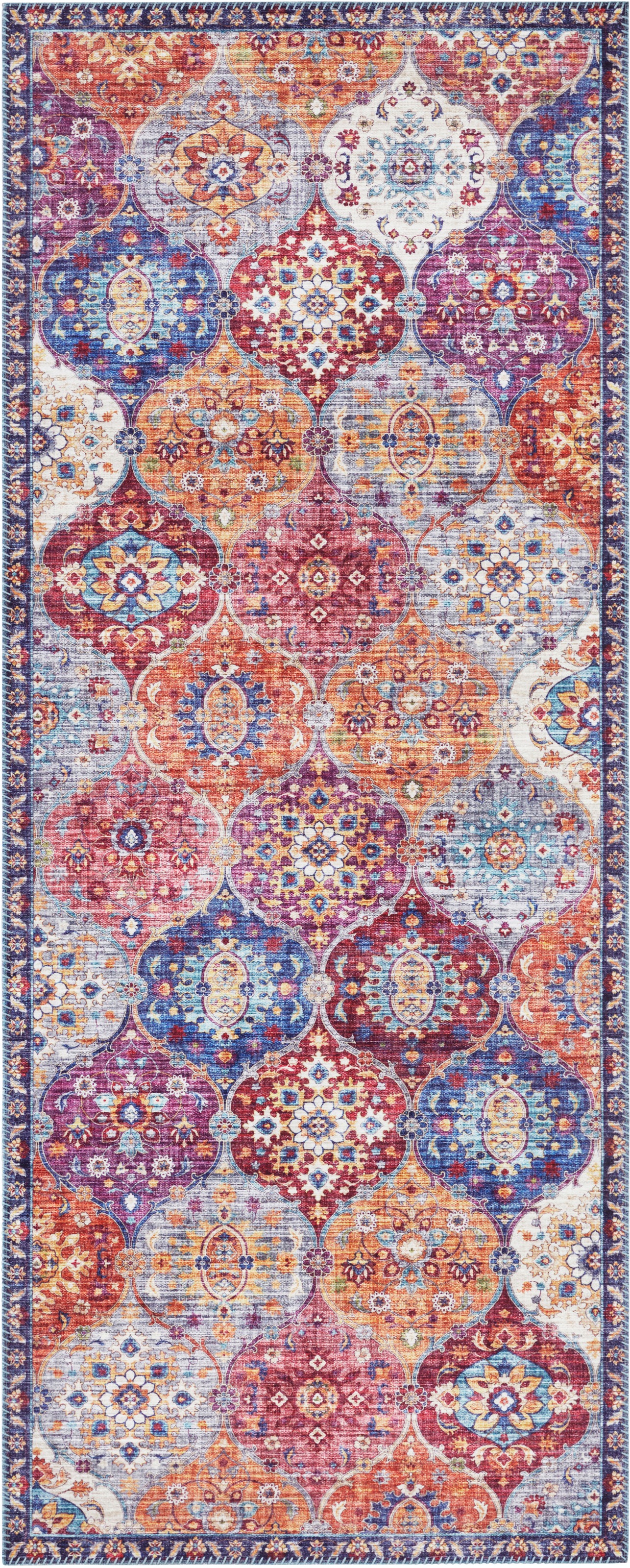 Image of ELLE DECORATION Läufer »Kashmir Ghom«, rechteckig, 5 mm Höhe, Orient Optik, Vintage Design, Wohnzimmer, Schlafzimmer, Robust, Pflegeleicht, gekettelt, kräftige Farben bei Ackermann Versand Schweiz