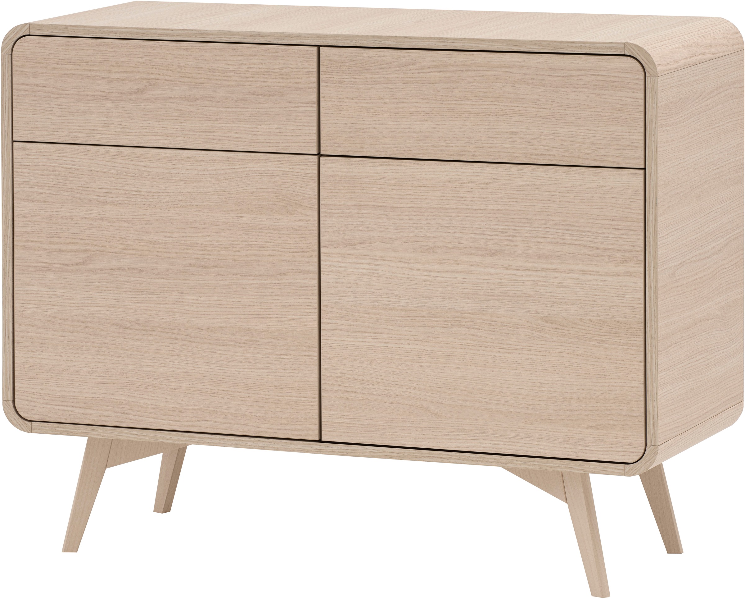 Image of Home affaire Sideboard "Torsby, moderner Schrank, Kommode in Eiche Natur, 108 cm breit" abgerundete Ecken, ausreichend Stauraum, vielseitig einsetzbar