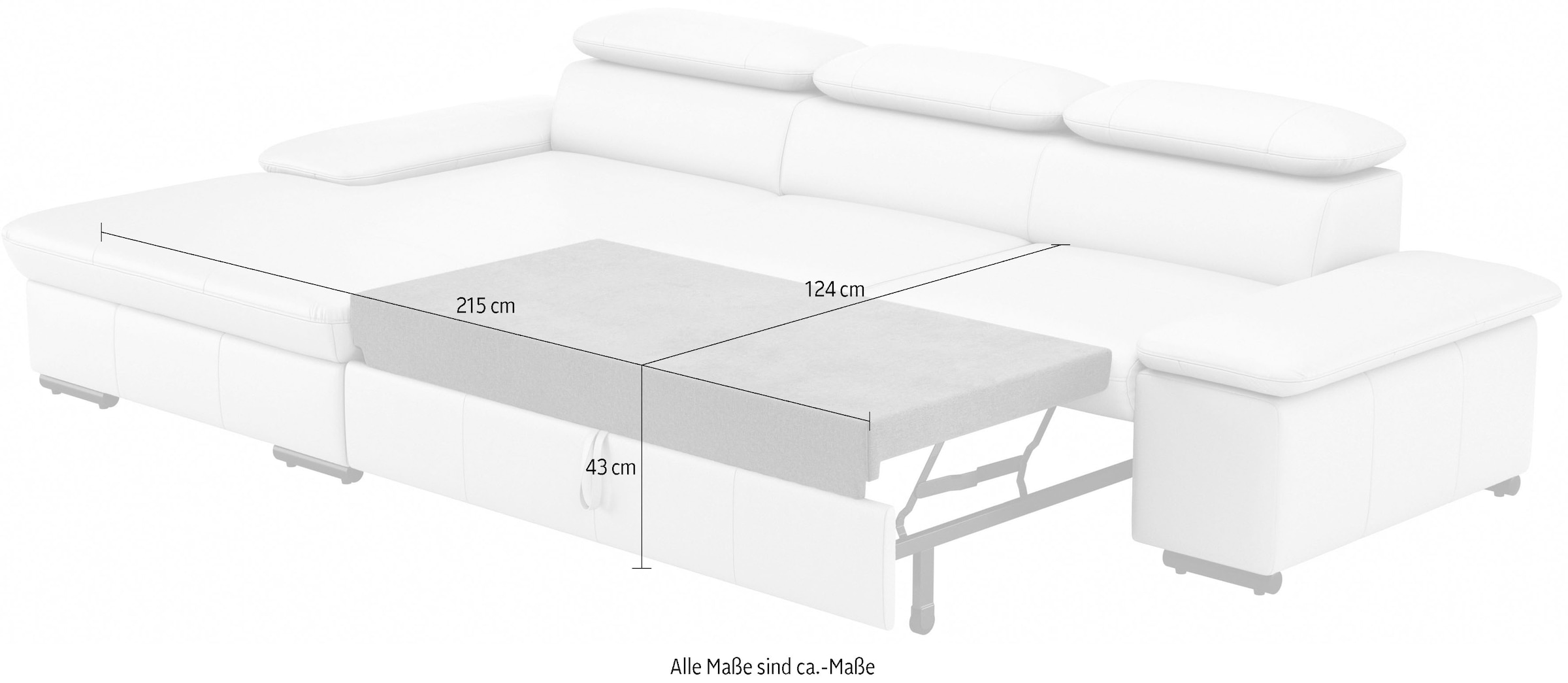 sit&more Ecksofa »Alcudia L-Form«, wahlweise mit Bettfunktion