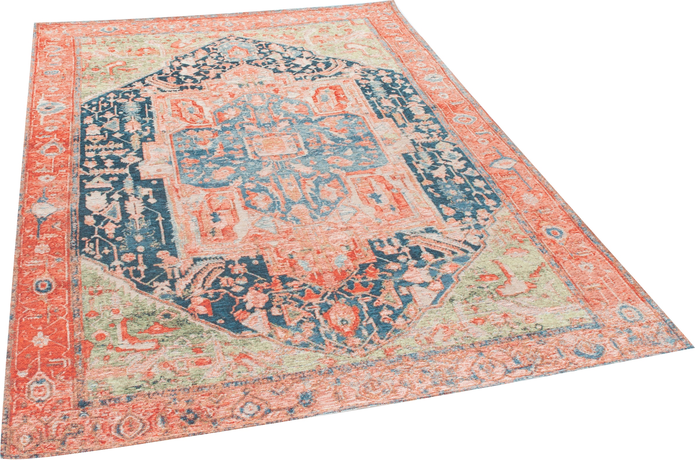 Image of TOM TAILOR HOME Teppich "Funky Orient Heriz" rechteckig 5 mm Höhe Kurzflor, Orient-Optik, Vintage Design, mit Bordüre, auch als Läufer