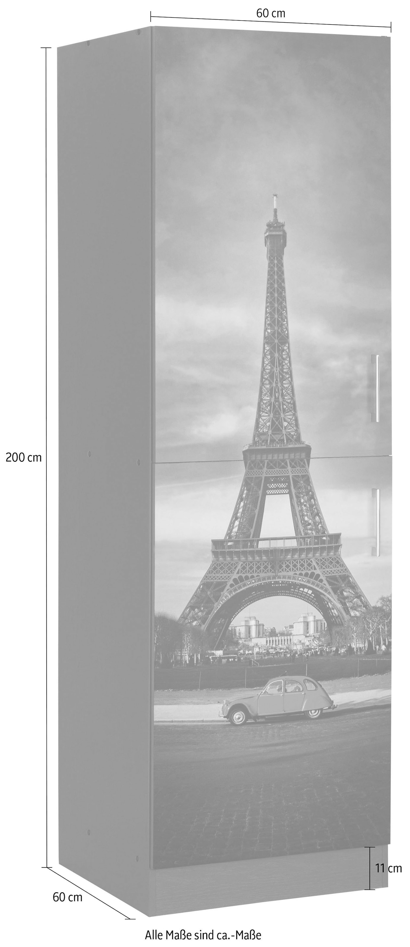 KOCHSTATION Vorratsschrank »KS-Paris« 60 cm breit, 200 cm hoch, viel Stauraum, mit hochwertigem Digitaldruck