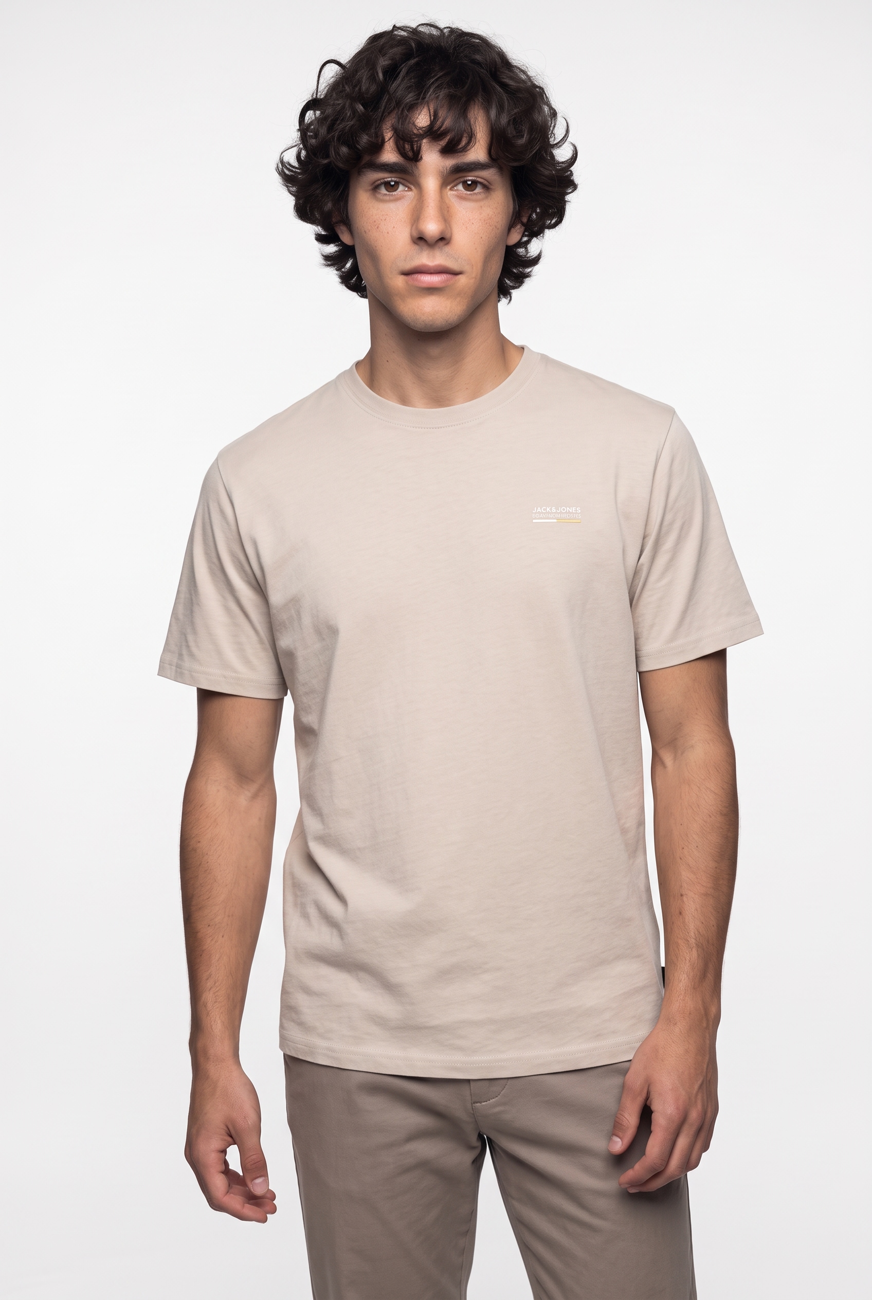 Image of Jack & Jones Rundhalsshirt "JJKYLE TEE SS CREW NECK" aus Baumwolle und Jersey, mit geradem Abschluss, ohne Verschluss
