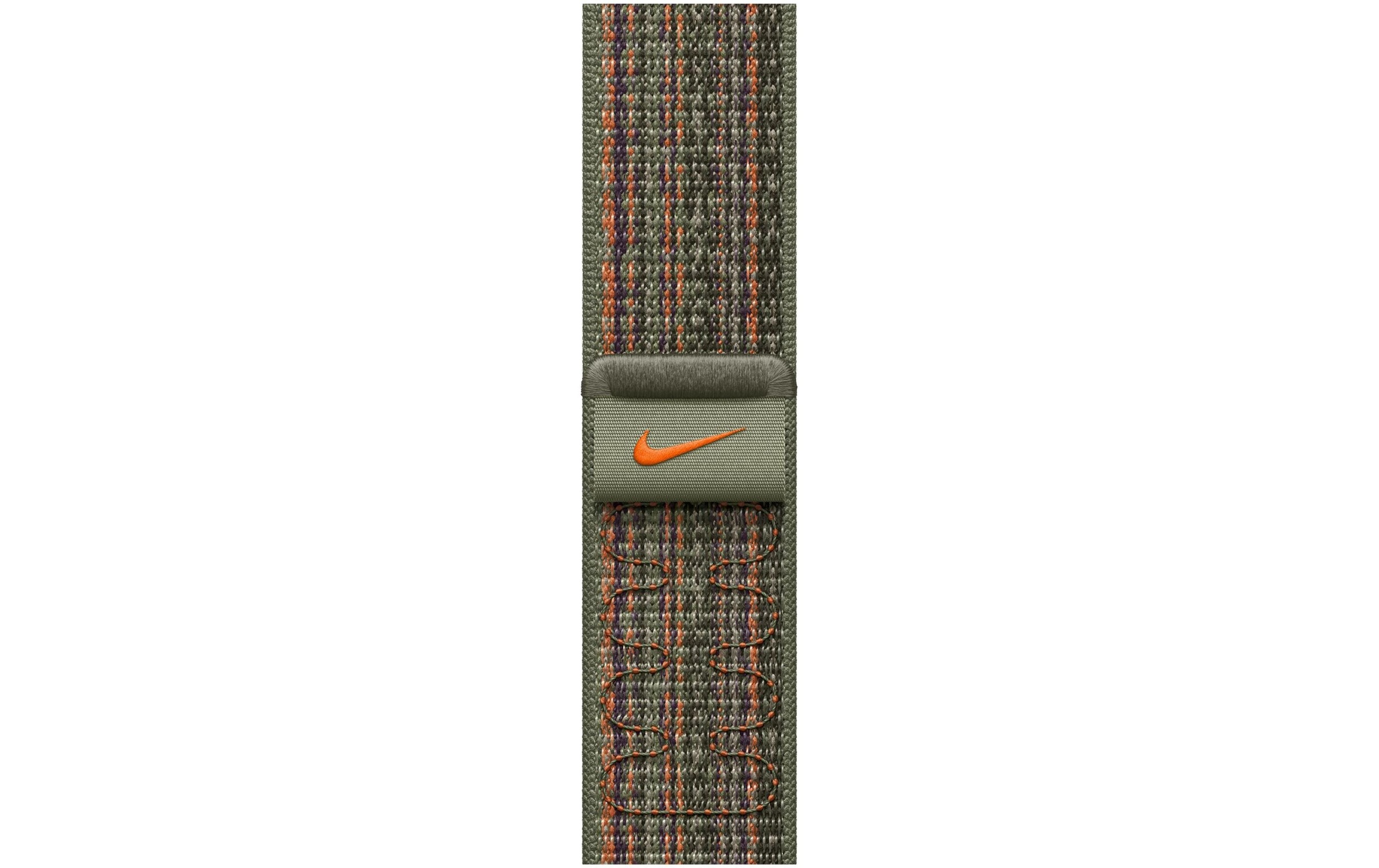 Apple Smartwatch-Armband Nike Sport Loop, 45 mm, Sequoia/Orange