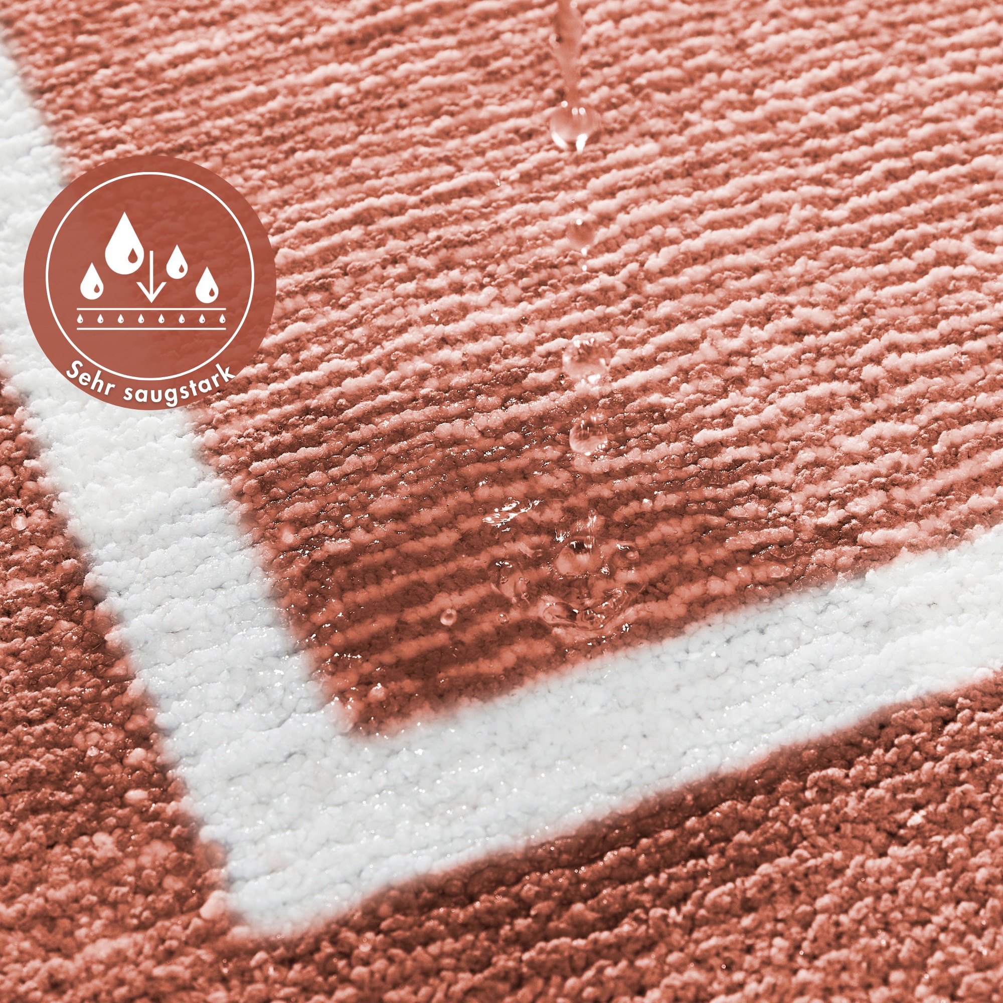 Andiamo Tapis de bain »Maui« Höhe 15 mm gestreift, mit Bordüre, auch als 2er Set erhältlich