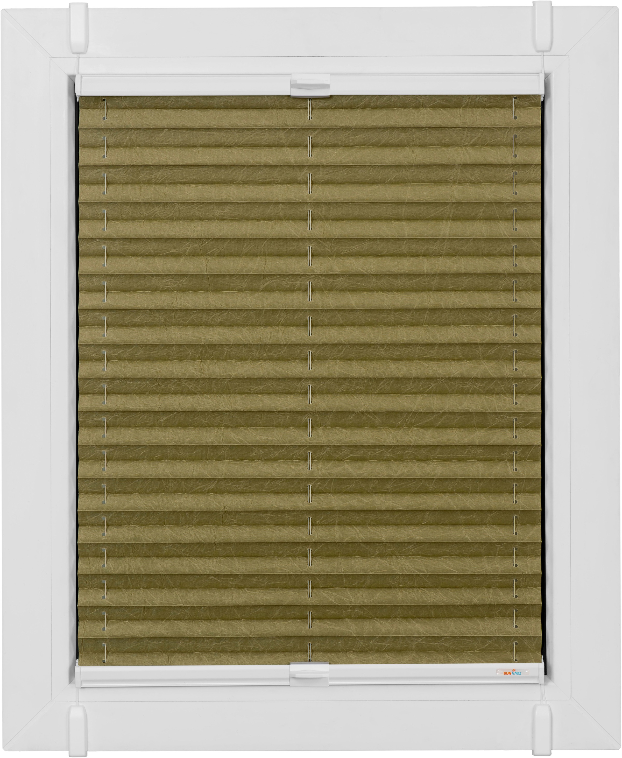 Image of sunlines Plissee »One Size Style Crush«, blickdicht, ohne Bohren, verspannt, Zubehörfarbe weiss, zum Klemmen bei Ackermann Versand Schweiz