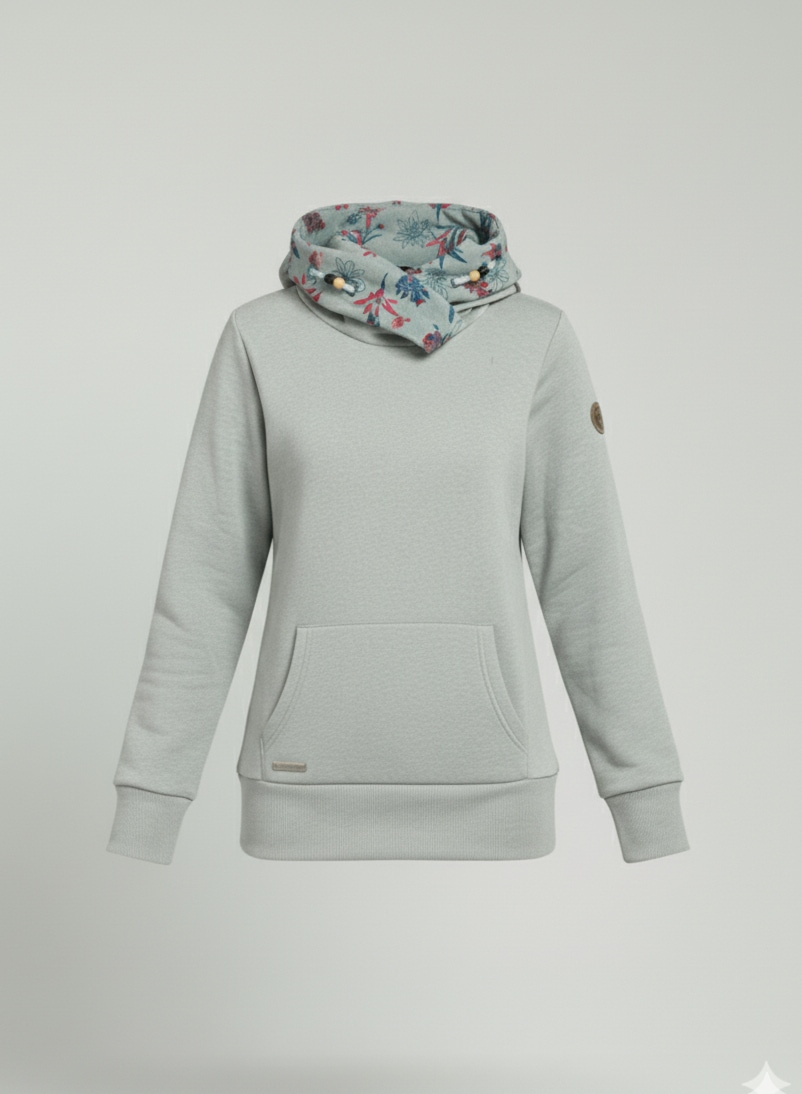 Ragwear Sweatshirt »ANGELLIKA FLOWERS O« mit asymmetrischem Schalkragen