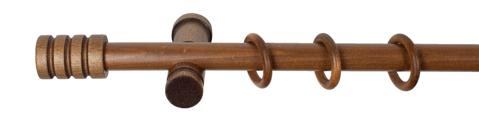 SN DECO GROUP Tringle à rideaux »Pisa« 1 läufig-läufig Fixmass 28 mm, Holz, verschiedene Längen und Farben, Komplettset