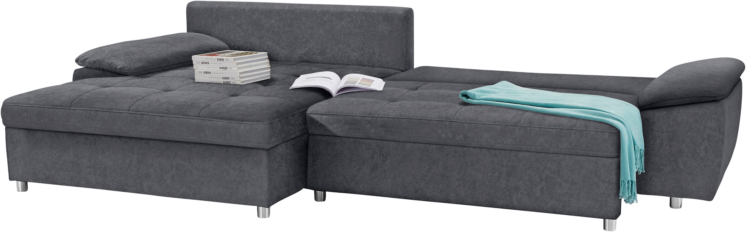 sit&more Ecksofa Labene, wahlweise mit Bettfunktion und Bettkasten, inkl. Rückenkissen
