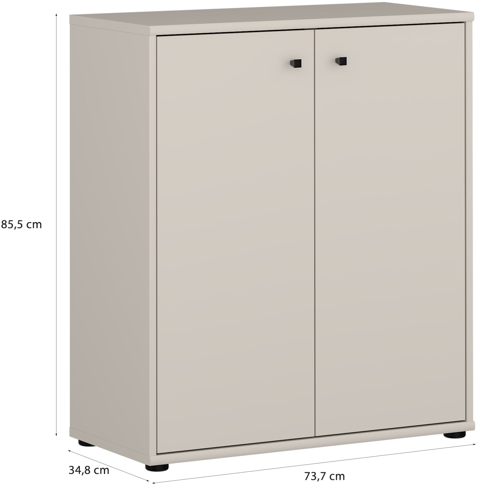 FORTE Commode »Tempra, Kommode, 2 grosse Türen , Höhe 85,5 cm« Largeur 73,7 cm