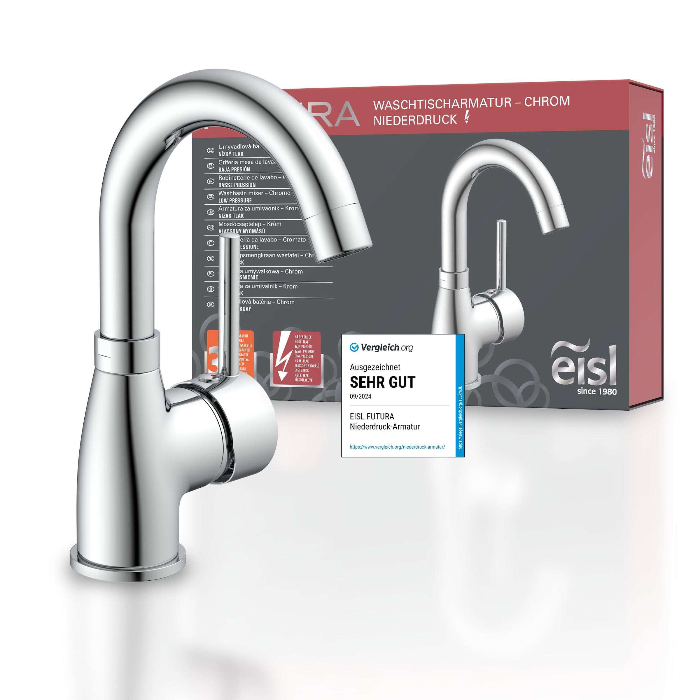 Image of Eisl Waschtischarmatur "Futura" Niederdruckarmatur, mit Energiesparfunktion Cold Start, Mischbatterie