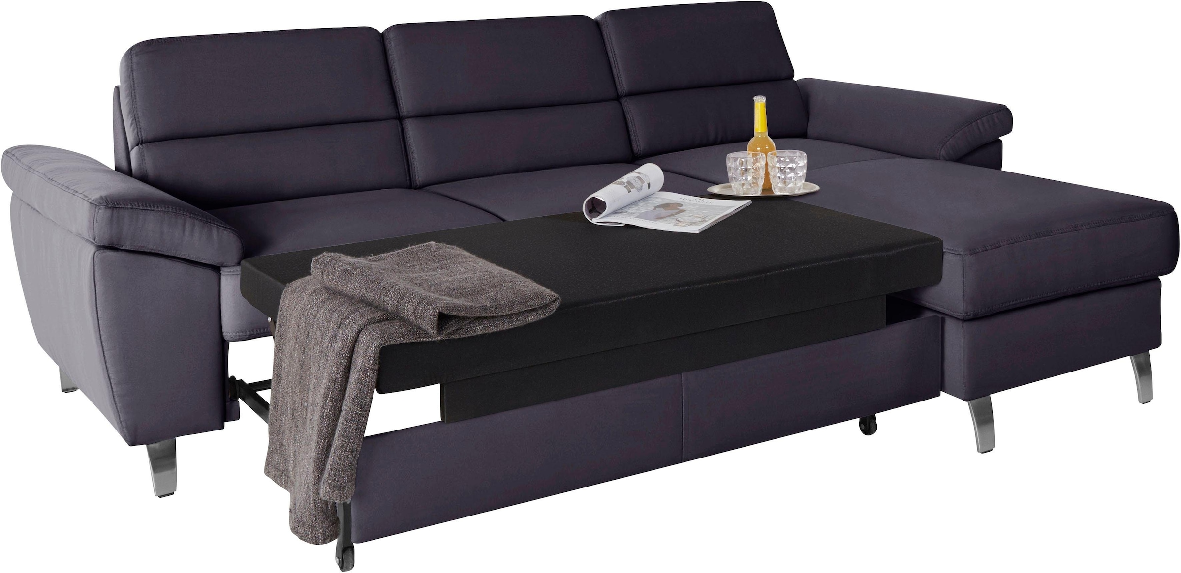sit&more Ecksofa »Sorano L-Form«, wahlweise mit Bettfunktion und Bettkasten