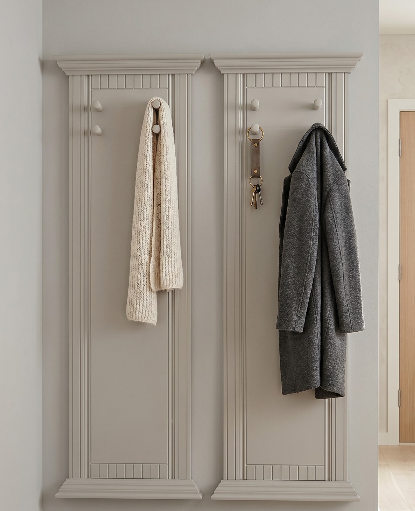 GOODproduct Garderobenpaneel »Rustic« 2 Stk. tlg. (2 Stück), aus massiver Kiefer, mit dekorativen Fräsungen