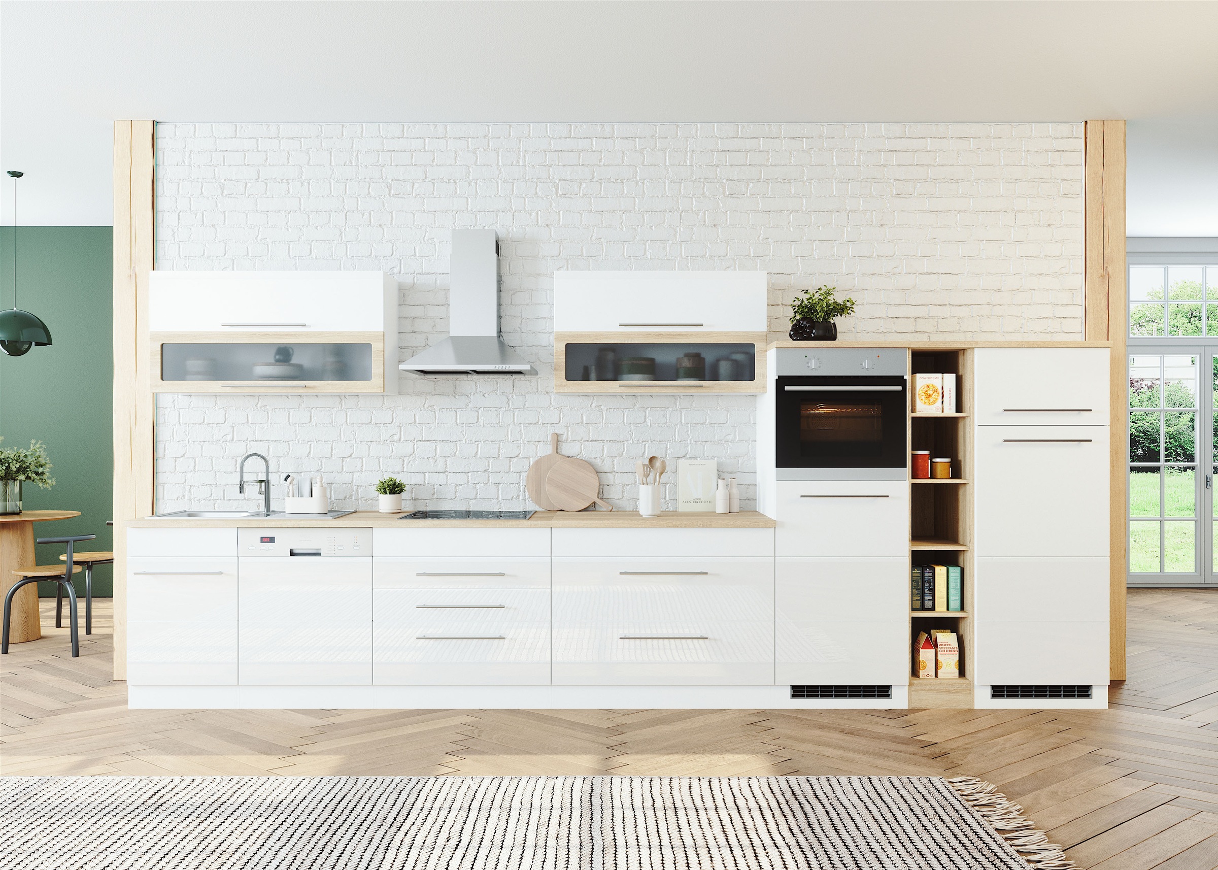 KOCHSTATION Küchenzeile "KS-Wien" Breite 440 cm, wahlweise mit E-Geräten