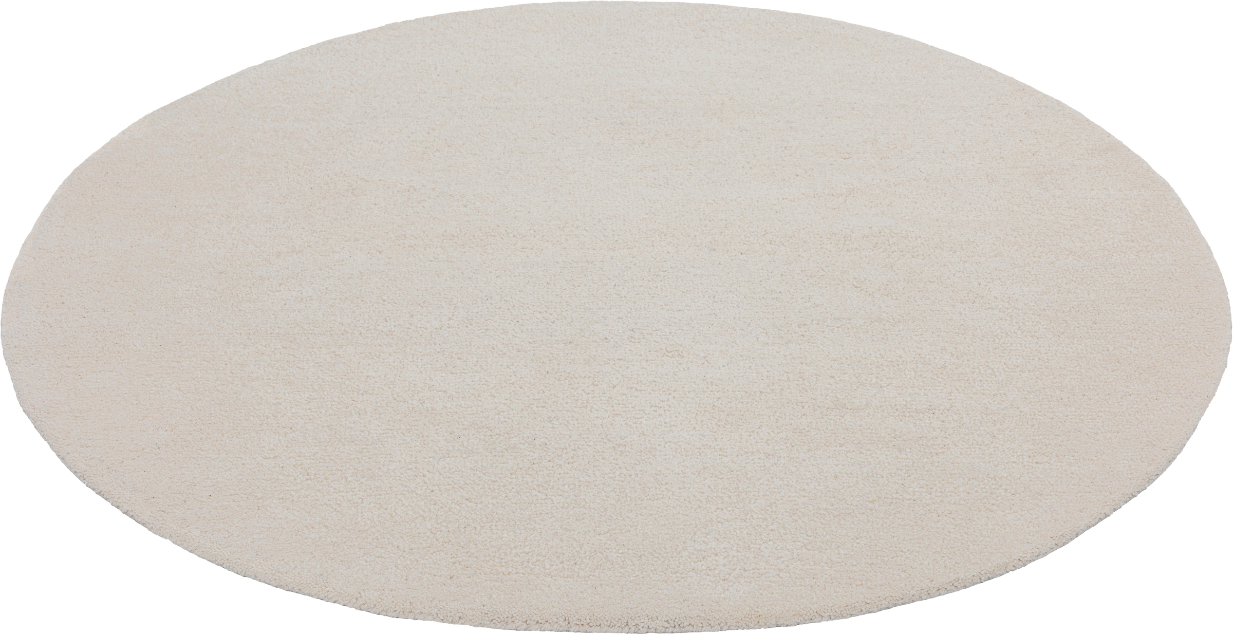 THEKO Tapis en laine »Royal Berber Uni« Rond 18 mm Höhe Berber Optik, reine Wolle, ideal im Wohnzimmer & Schlafzimmer