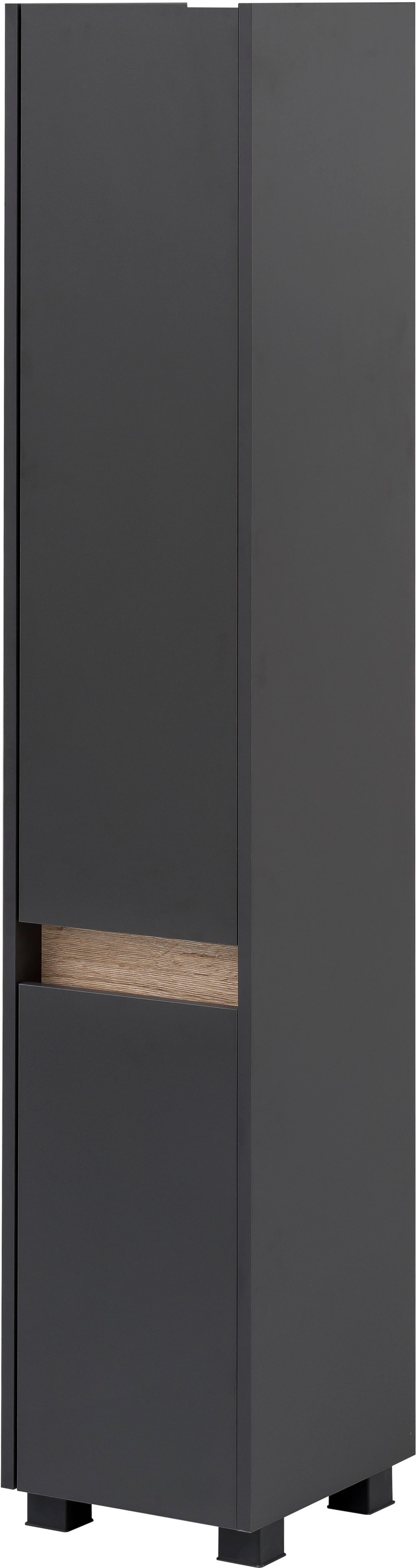 Image of Schildmeyer Hochschrank »Cosmo«, Höhe 164,5 cm, Badezimmerschrank mit griffloser Optik, Blende im modernen Wildeiche-Look, wechselbarer Türanschlag bei Ackermann Versand Schweiz