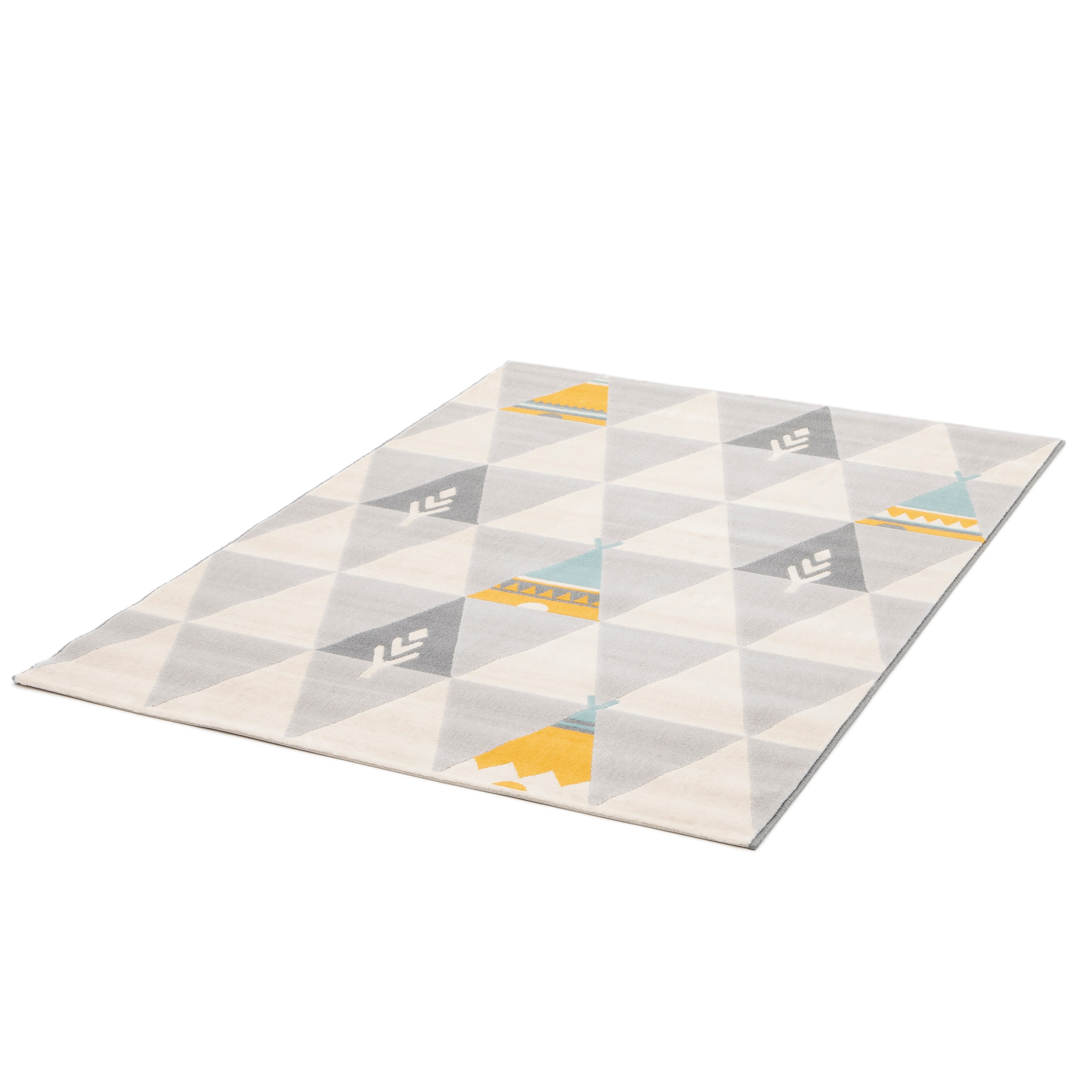 Image of Primaflor-Ideen in Textil Kinderteppich "COCOON - Tippitraum" rechteckig 6 mm Höhe Kurzflor, Motiv Dreiecke