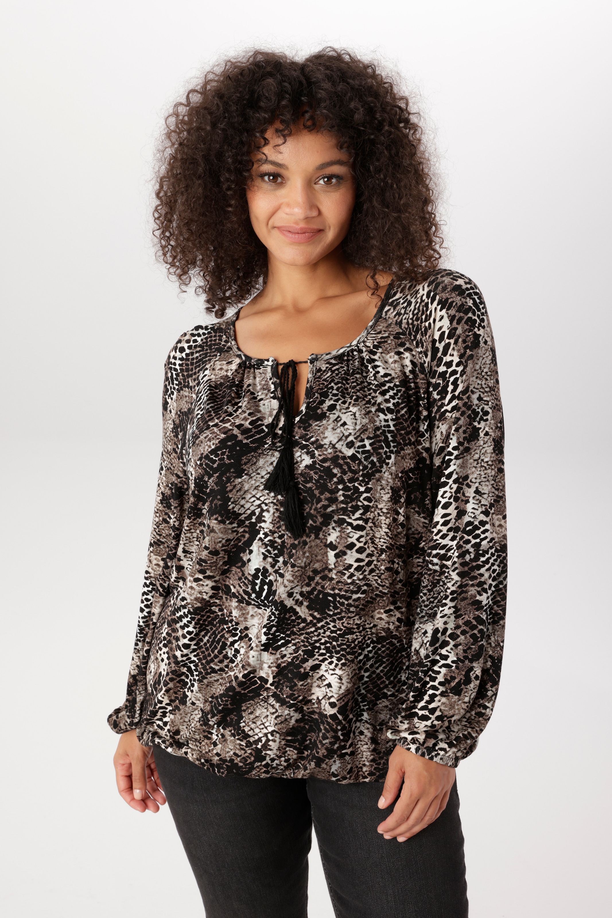 Image of Aniston PLUS Langarmshirt in modischem Schlangendruck - NEUE KOLLEKTION