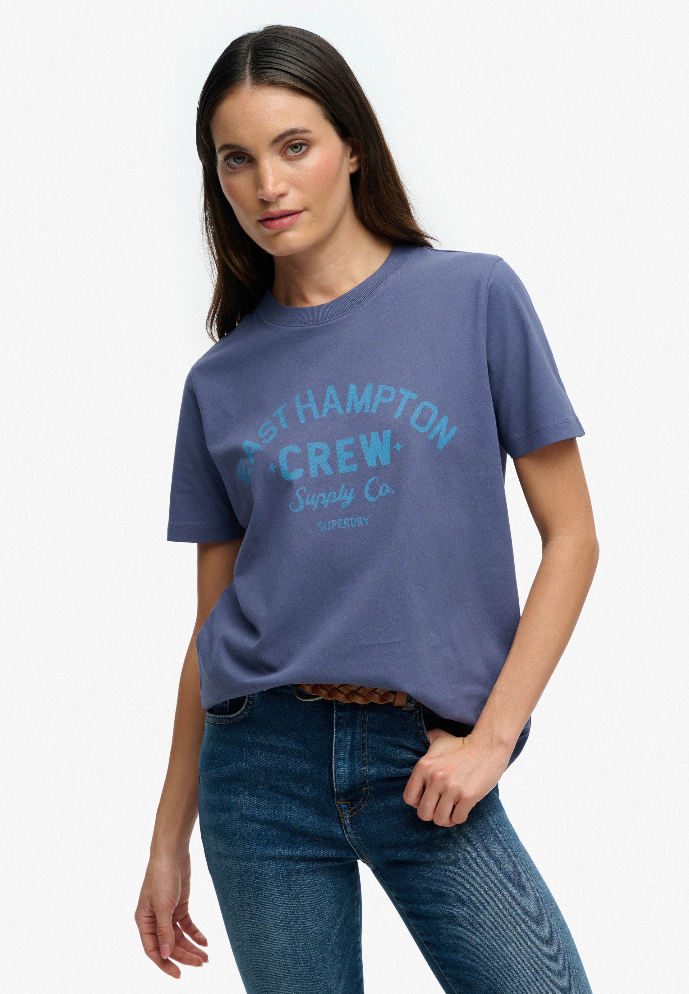 Image of Superdry Print-Shirt "BEACH CLUB RELAXED TEE" aus Baumwolle und Single Jersey, Relaxed Fit, mit Rundhalsausschnitt